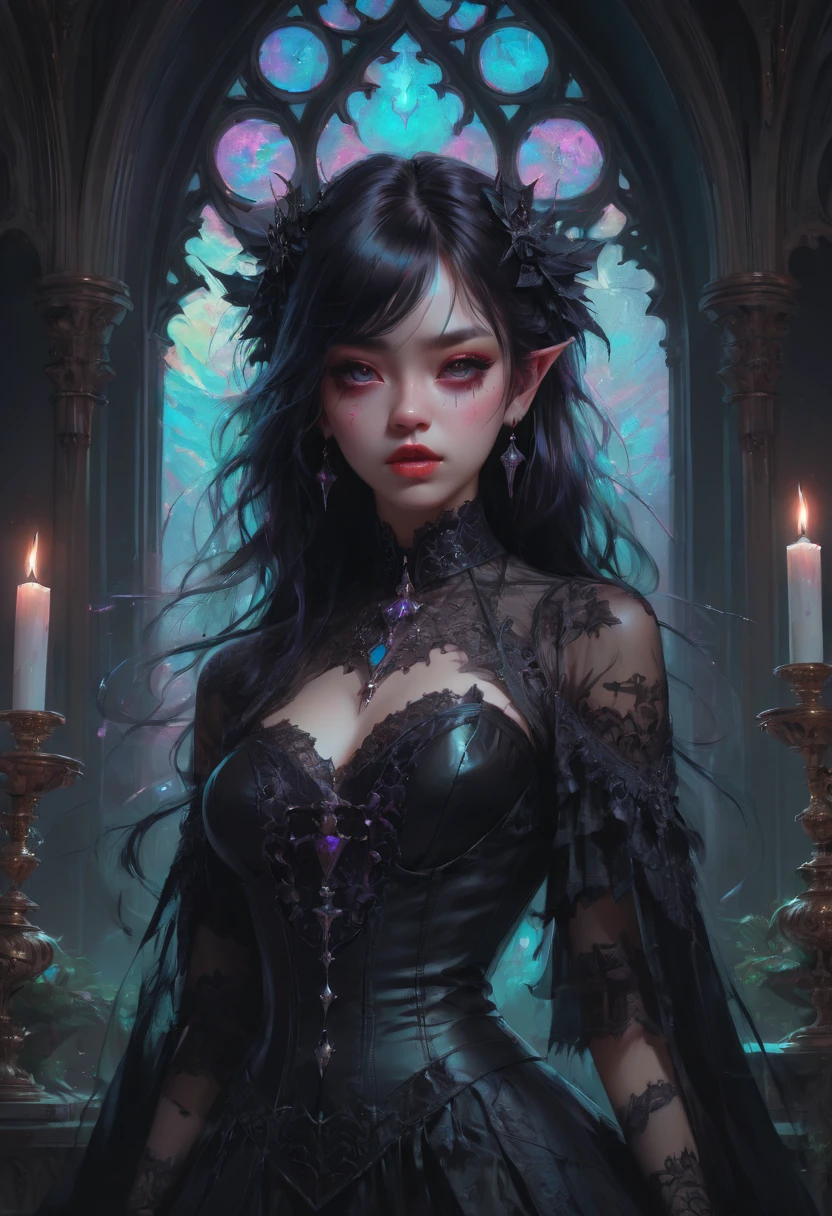 gothic aesthetic by Clyde Caldwell, best quality, masterpiece, Representative work, official art, Professional, Ultra intricate detailed, 8k