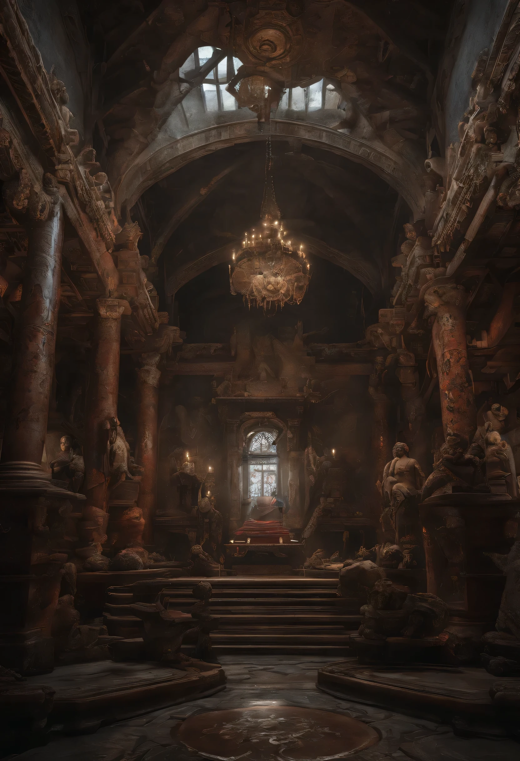 heretic male humanoid with eel face head in a temple, heretic symbols, multi many eyes, red black white tints, shockwaves, lots of symbols and mess in background, intricate, highly detailed
(best quality,4k,8k,highres,masterpiece:1.2),ultra-detailed,(realistic,photorealistic,photo-realistic:1.37),HDR,UHD,studio lighting,ultra-fine painting,sharp focus,physically-based rendering,extreme detail description,professional,vivid colors,bokeh,portraits,concept artists,horror attention:In order to generate images in a high-detailed Art style,It is recommended that when outputting,Label the following(Recommended lighting effects and Art style)Used in conjunction with the content generated above:
Art style: horror, concept artists color shades: red black white tints
灯光: The Stable Diffusion prompt generated by studio lighting in this way will describe the picture you need in detail and with high quality.。