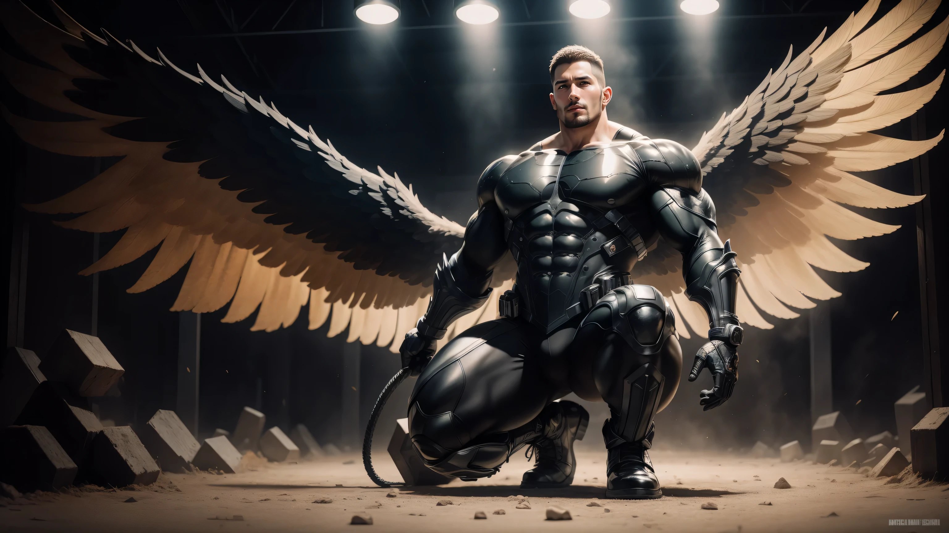 Muscular hawk mascot design