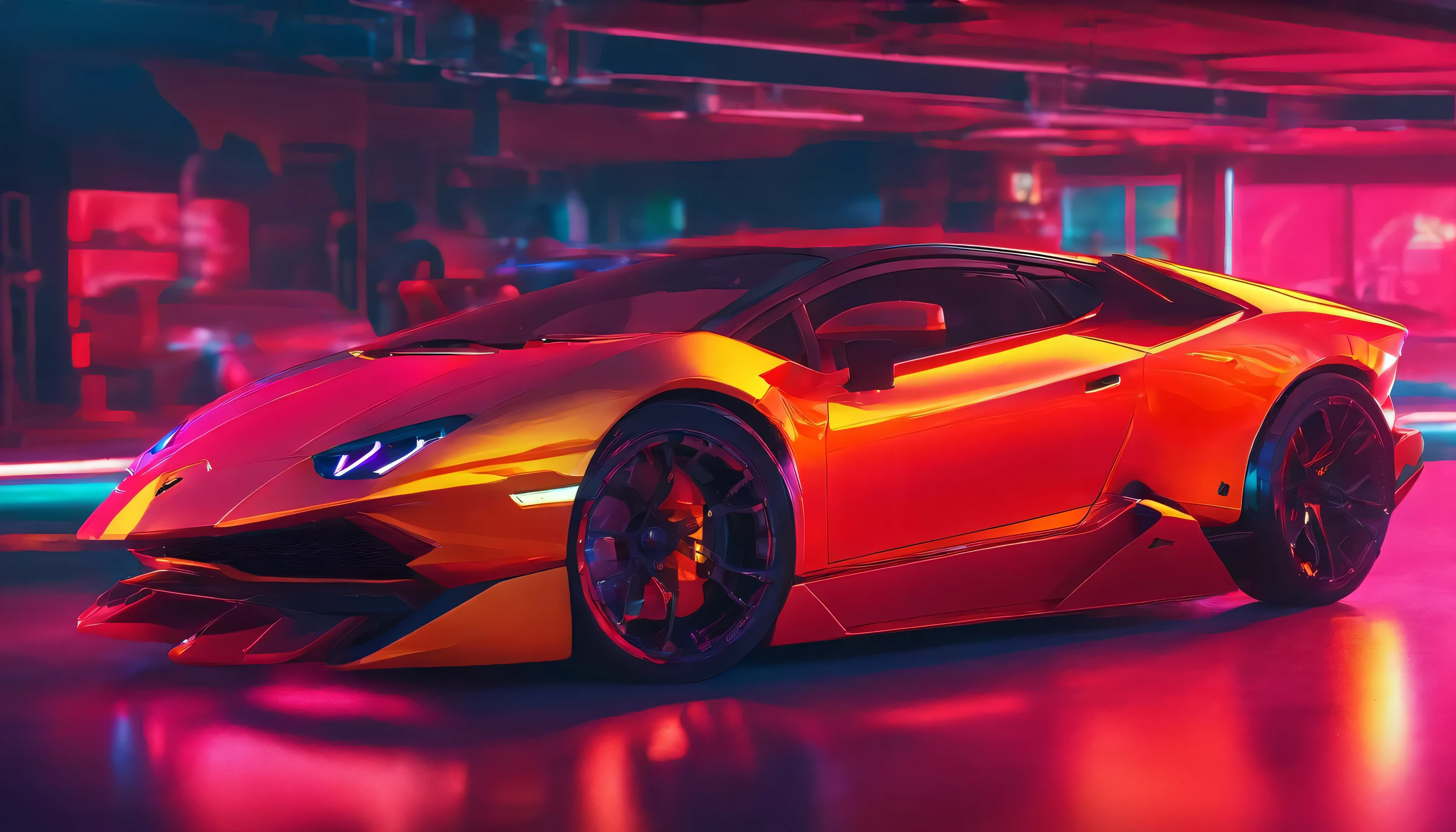Elegant and magnificent, um Lamborghini assenta elegantemente no asfalto, textura 8K, altamente detalhados, realista, soft cinematic light, hdr, sharp focus, fotorrealista, fotografia capturada com Canon EOS R5, 30 millimeters.
Vermelho e angular, o corpo do Lamborghini brilha sob o sol, objeto de arte, melhor qualidade, intrincadamente detalhados, vibrante e realista. The reflective surface shines, displaying the mirrored curves and sharp lines, pulsando com energia e poder.
The iconic emblem remains