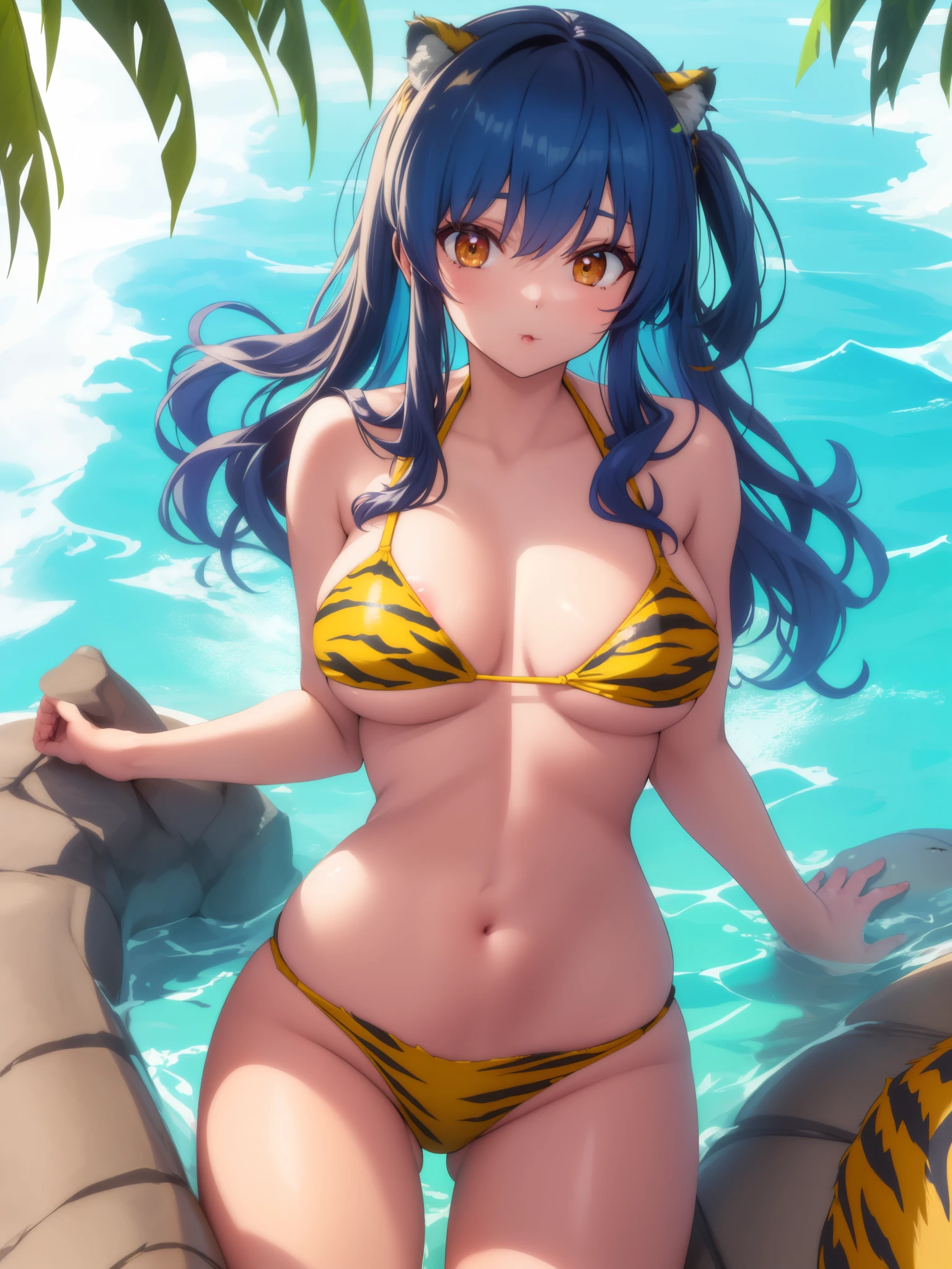 rum, bikini, Tiger, sexy, (dorsal position: 1.2), masterpiece, (penetration: 1.2),NSFW