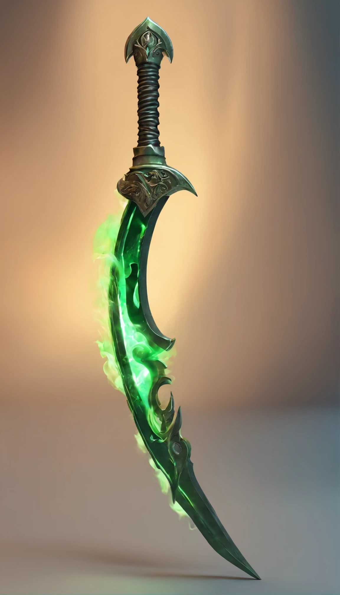 green flame Scimitars, green flame swords, stone handle, energy blade, curved blade