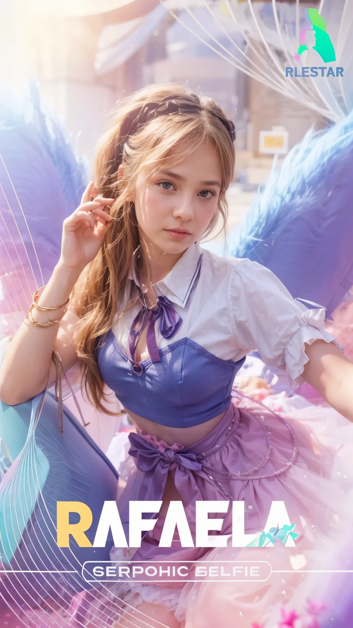 A girl, turn this image into realistic, the face should be exactly the same with reference image