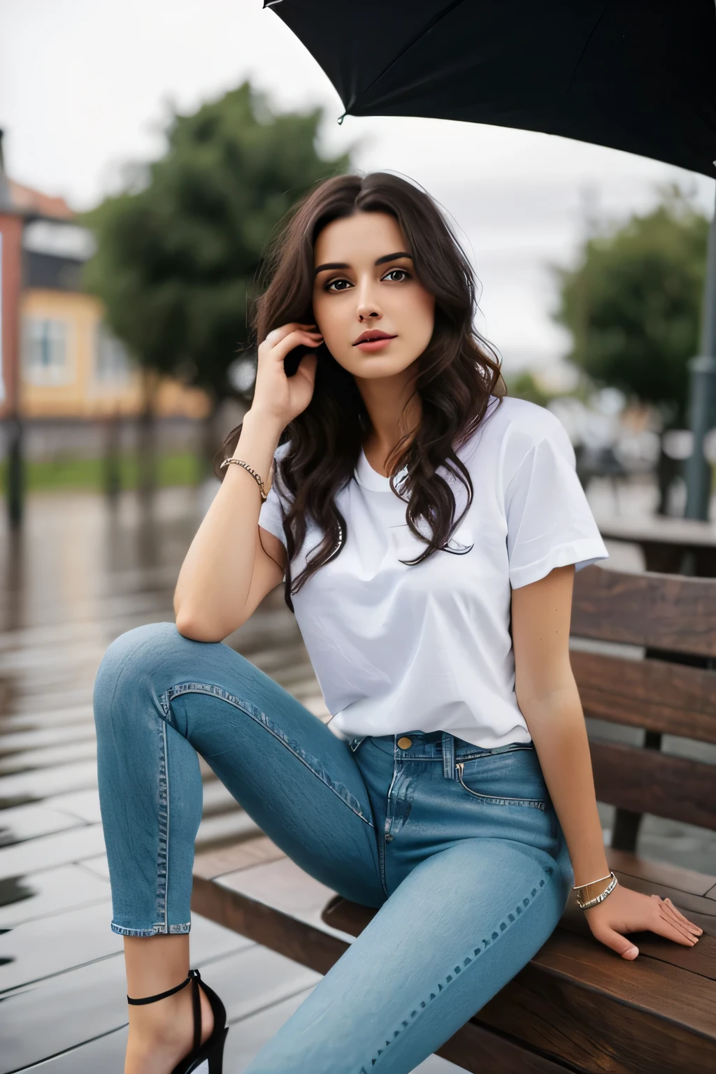 17 year old girl with black and blue clothes