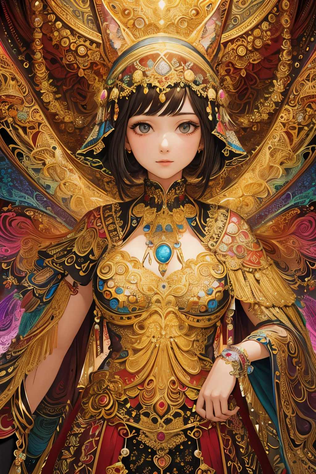 (masterpiece, highest quality, highest quality, official art, beautiful and aesthetic:1.2), (1 girl), very detailed,(fractal art:1.3),colorful,most detailed