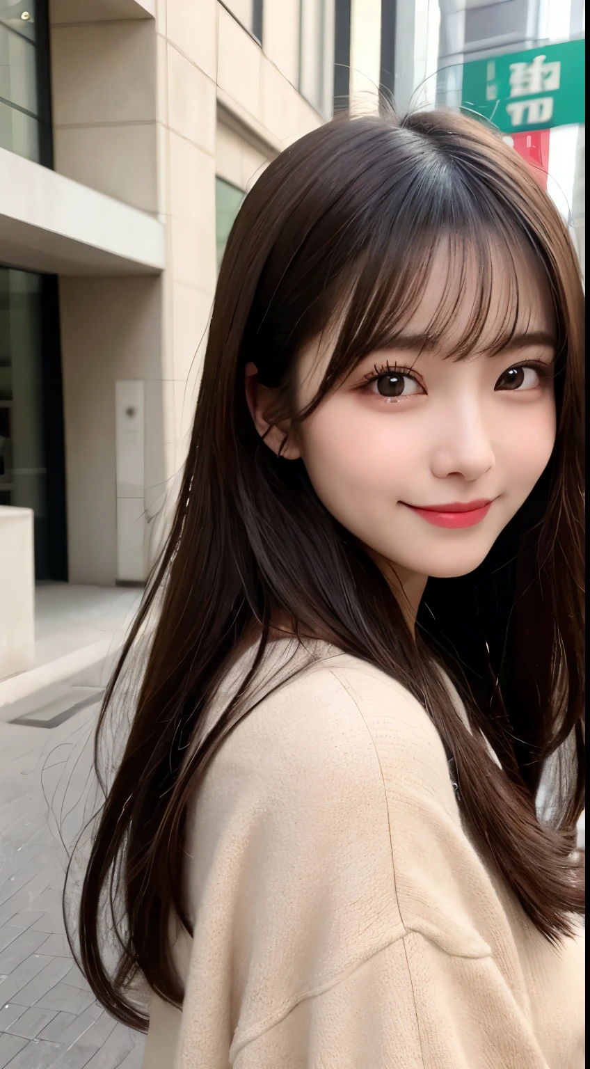 table top, highest quality, shape, Super detailed, finely, High resolution, 8k wallpaper, 完璧なダイナミックな構shape, beautiful and detailed eyes, Gorgeous and stylish black fluffy latest trend Tokyo winter clothes,ランダムなcute髪,small breasts,natural color lip, bold sexy pose,smile、20 year old girl、cute、sexy shot looking at camera,Always blur the background,perfect and beautiful face,Take only the face,beautiful and detailed face、slim face and style,Big eyes、do gal makeup,real photos、luxury brand mink coat、smile