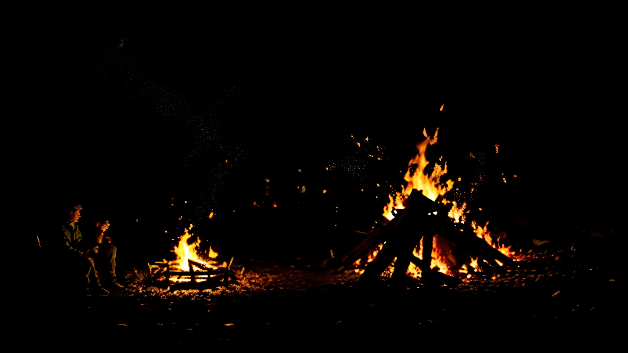 the bonfire is burning