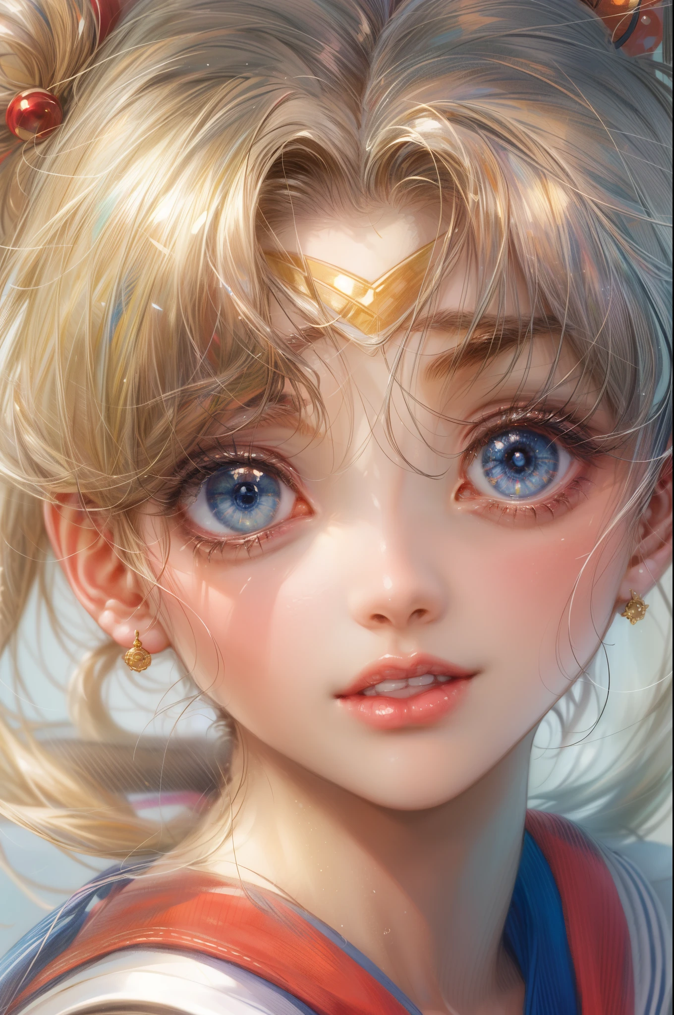 masterpiece, best quality, close-up,(1girl), sailor moon character in their casual clothes, detailed face, happy,  face focus, big eyes, anime eyes