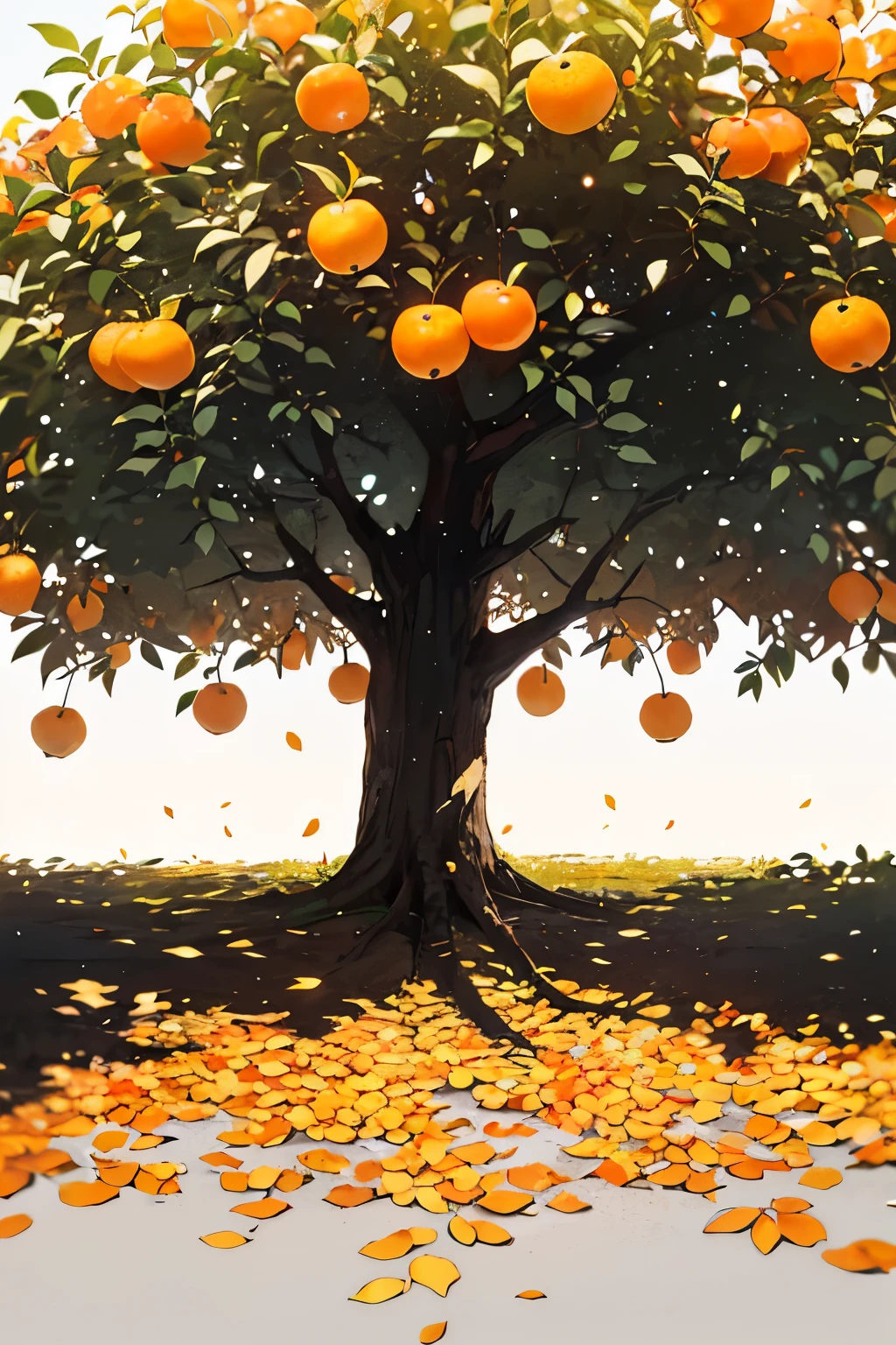 Illustration of a tranquil scene with no people in sight. An orange tree stands vibrantly in the foreground, its ripe fruits glowing against the white background. The tree's branches are laden with juicy oranges, their vibrant hue adding a pop of color to the serene image. The white background allows the orange tree to take center stage, making it a captivating sight to behold, illustration:1.
(no people), (orange tree):2, illustration:1, white background -zoom 2 --s2.
(empty scene), (bright orange tree), (visually appealing), (simple), (focus on nature), (relaxing