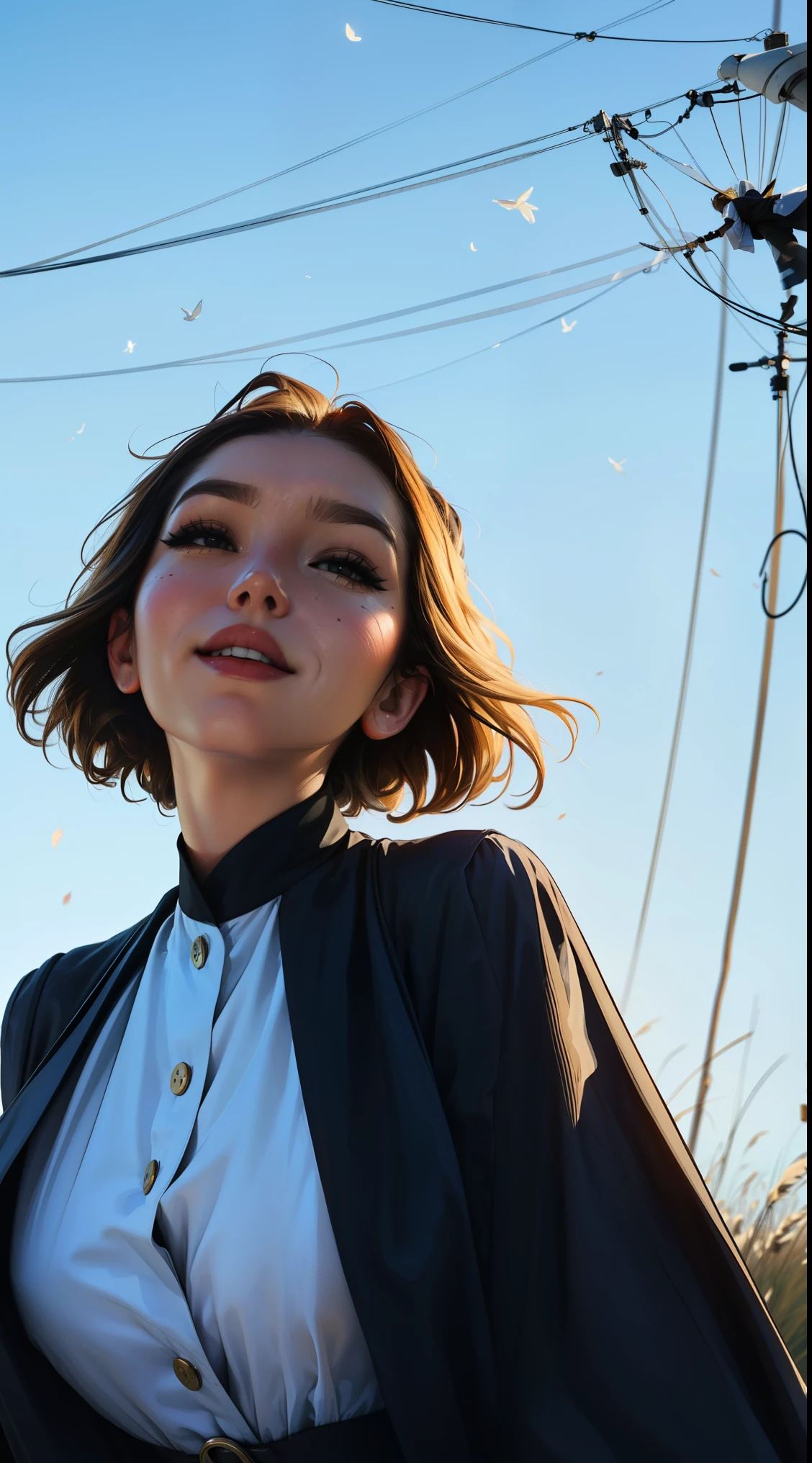 Le vaste ciel, La belle ligne d'horizon, les grandes prairies, Extremely tense and dramatic images, Les effets visuels en mouvement, the high Polaris and the natural colored light. Long-sleeved top, short en jean et une fille avec un sac à dos.
Sourire à pleine dent, Cheveux très blancs et coloreds 🌈, Une belle fille, UHD (Ultrun Detunils) RegUNrder le spectateur en tenue de ville de style hip-hop, different, colored, long, dark garments, Dust'étoiles blUNnche sur les pUNrties sombres, debarrasse, Resolution hUNue, ultra-détunille, (1fille : 1.3), colors éclUNntUNntes, flou artistique, light leaks, Ambiance onirique