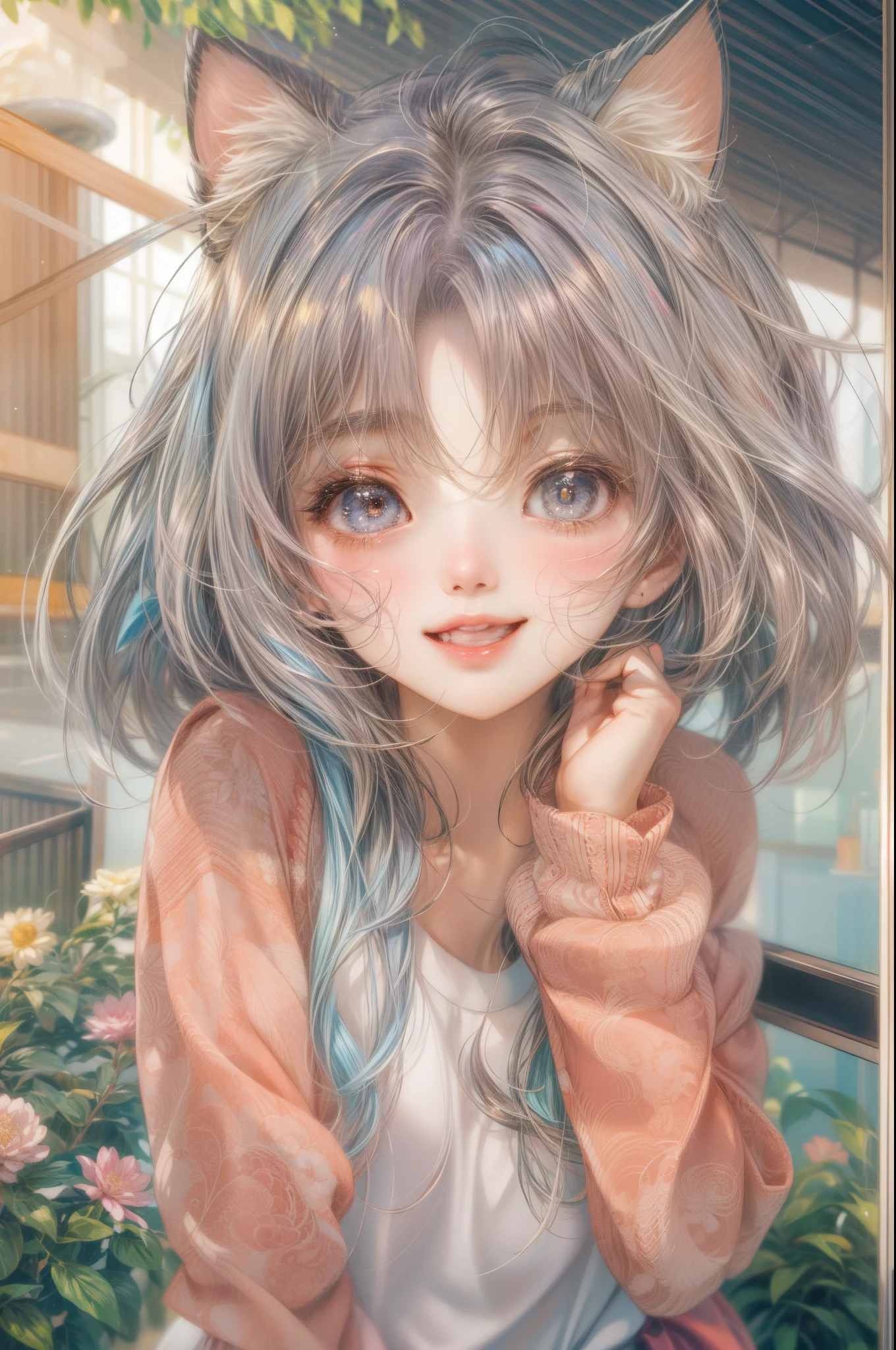 masterpiece:1.2, highest quality, 16k, highres, ultra-realistic:1.37, beautiful detailed:1.2, beautiful woman, standing, beautiful posing, bubble, heart shape bubbles:1.5, Countless bubbles (heart shape:1.2, vibrant colors), bubbles of various sizes, bubbles:1.2, too many bubbles:1.2, happily smile, beautiful delicate(hair, face, long eyelash, eyes, pupils, lips, knee, anklet, bubbles), sparkling eyes, shining rosy lips, blushed cheek, through bangs,