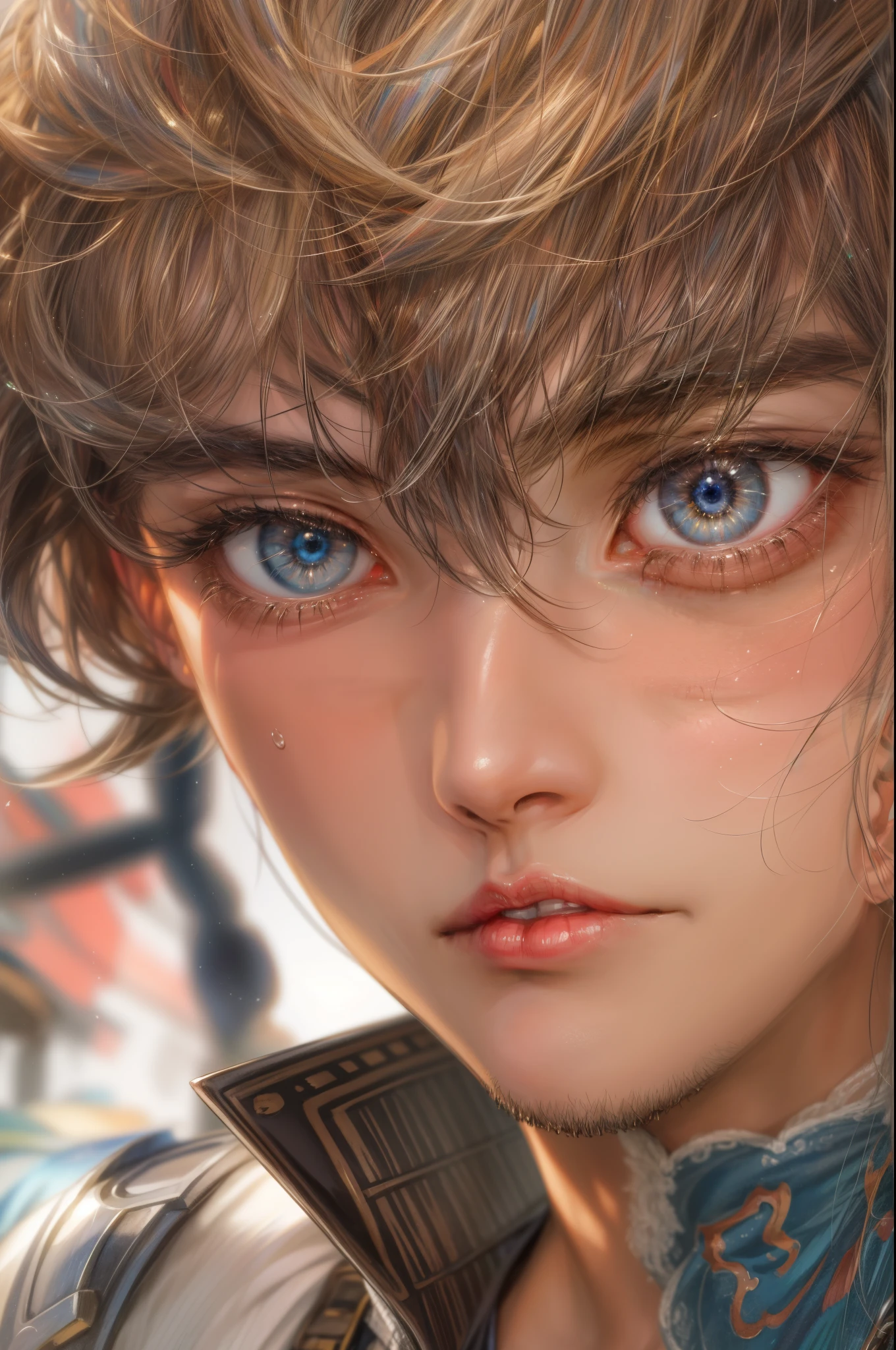 masterpiece, best quality, close-up, 1 boy, young handsome boy, character from Marvel, detailed face, face focus, anime eyes, detailed scenery bg