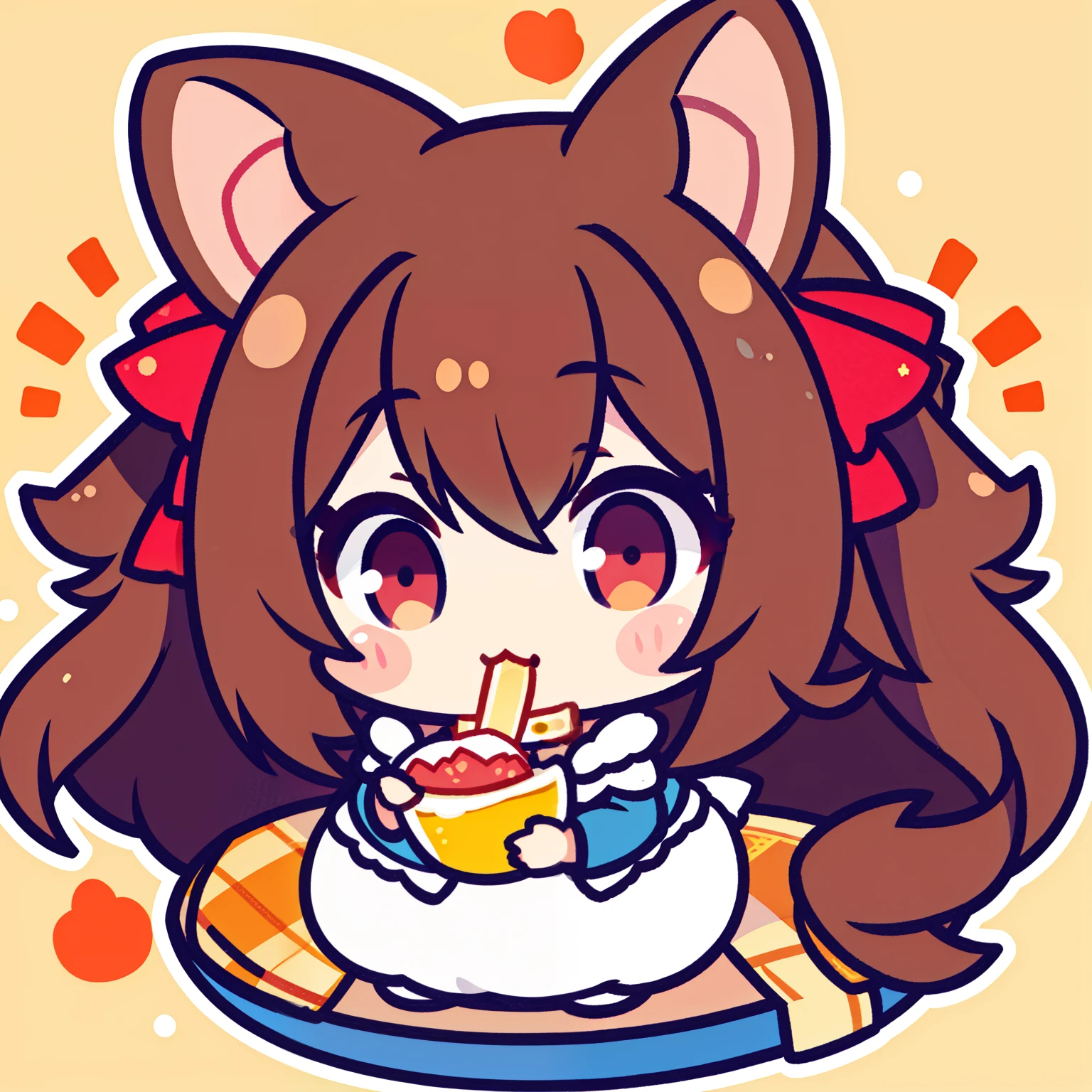 Cute lady hamster eating