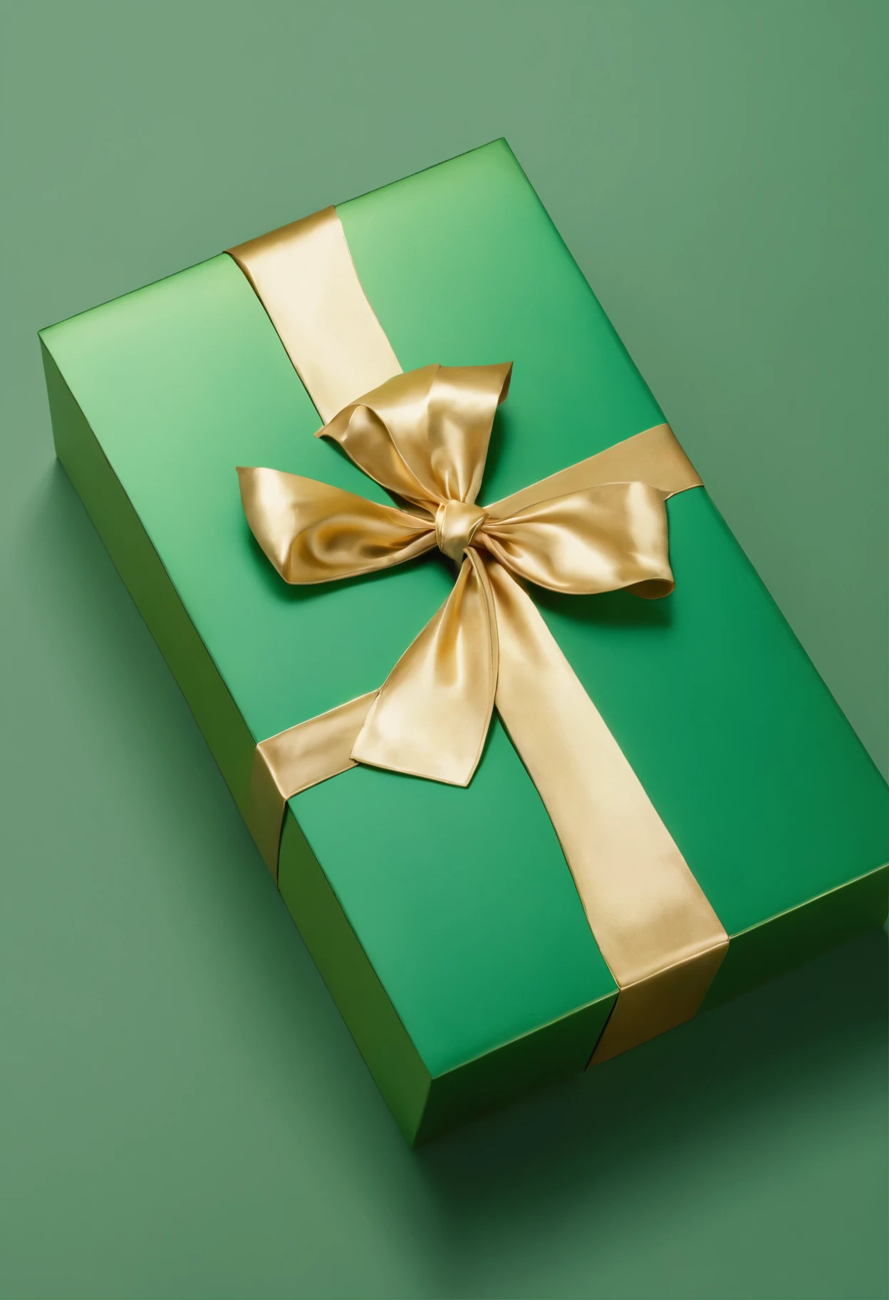 gift box,Square,gold and green,系了一个gold and green混合的蝴蝶结,gradient background