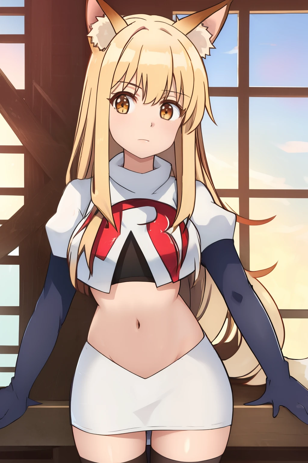 1girl, ahoge, bangs, blonde hair, large cleavage, eyelashes, face, floating hair, hair between eyes, lipstick, long hair, looking at viewer, makeup, night sky, nose, orange scarf, purple eyes, realistic, smile, mouth open, solo, yang xiao long, pretty eyes, breasts wrapped:1.8, wrapped breasts, breasts wrapped in bandages, bandages around breat, full body image, fully body shot, bandaged crotch, bandages around pussy, wrapped up pussy, covering pussy with bandage wrap, bandage wrapped around breast and crotch region only, safe for work, pussy is not visible, bandage loincloth, loincloth:1.4, tempting, no panties, naked bandage attire:1.8, nude bandage attire, neat hair, pretty, standing , bandages cover private parts,