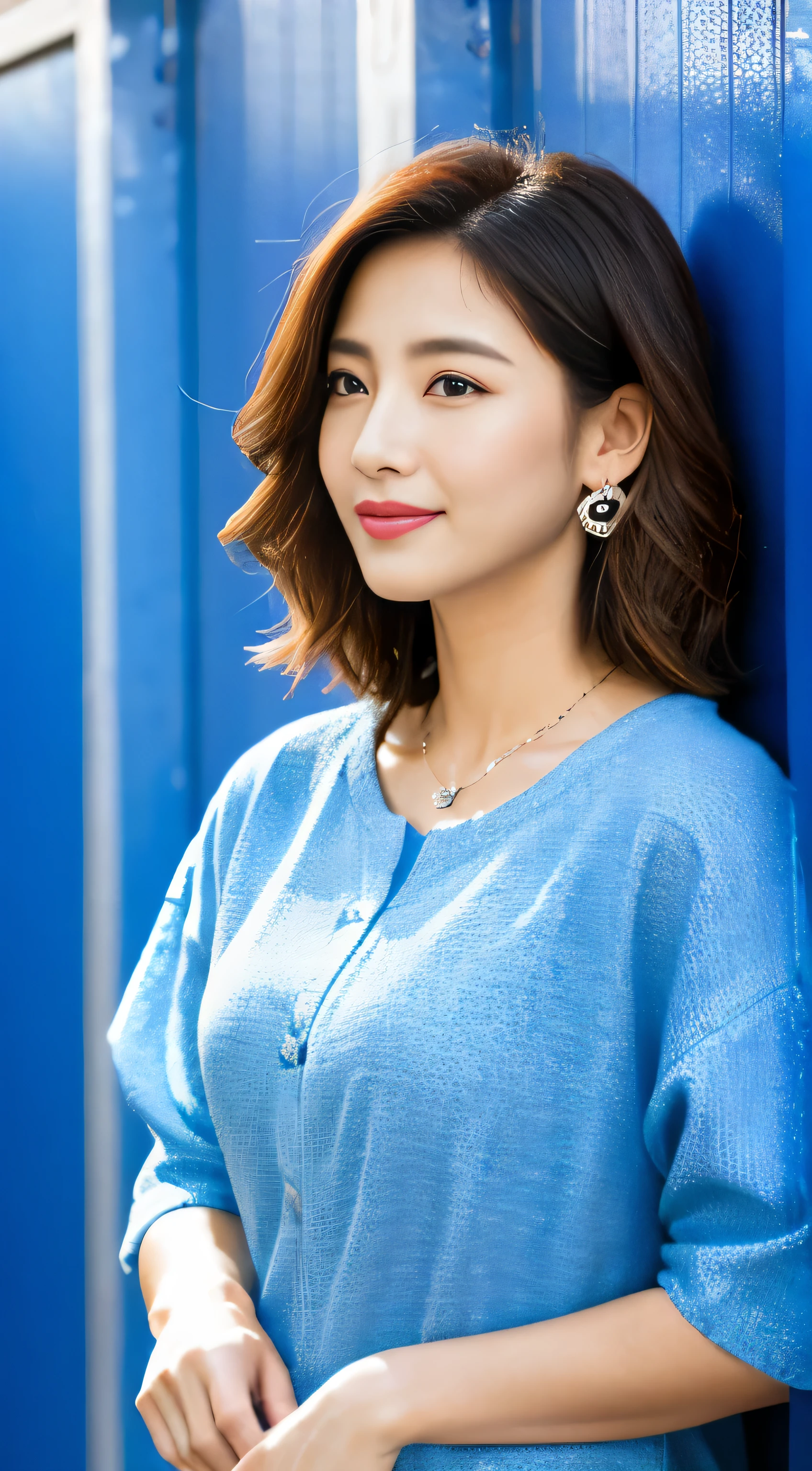 ((masterpiece))、((((Highest image quality))、((High resolution))、((High Definition CGUnity 8k Wallpapers))、solo、pink floral kimono、Blue band、outdoor、The background is the lively area of Dotonbori、facial details、facial details、chestnut hair、High resolution画像でカメラを見つめながら微笑んでいます
I