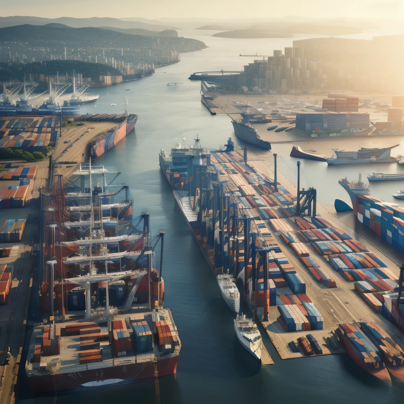 arafed view of a harbor with a lot of ships docked, shipping docks, in a sci-fi shipping port, port scene background, ships in the harbor, trading depots, high quality image”, shipping containers, beautiful high resolution, by Sebastian Spreng, photo taken from above, a tilt shift photo, seen from above, an attractive