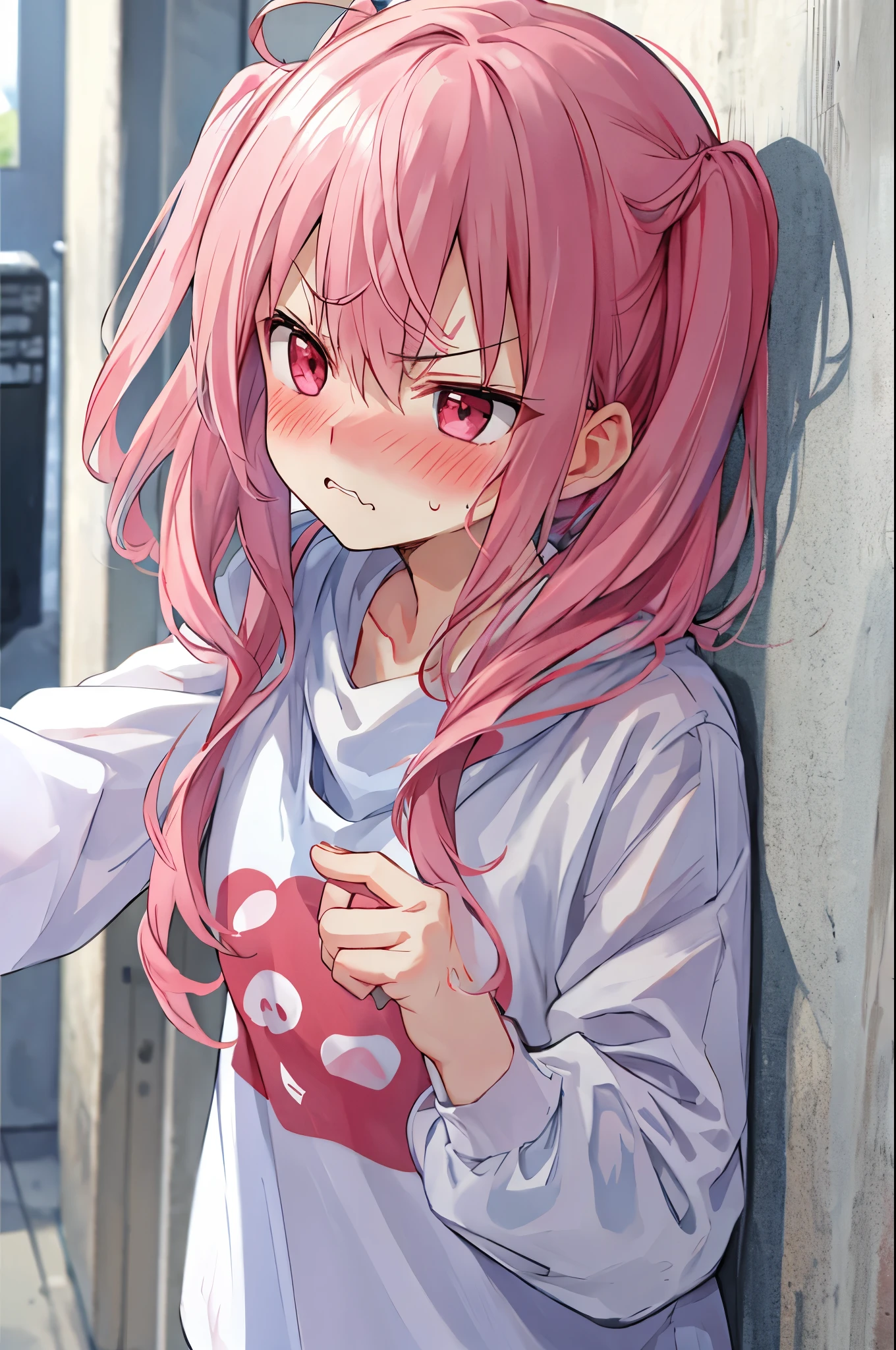 blush、embarrassing、Angry eyebrows