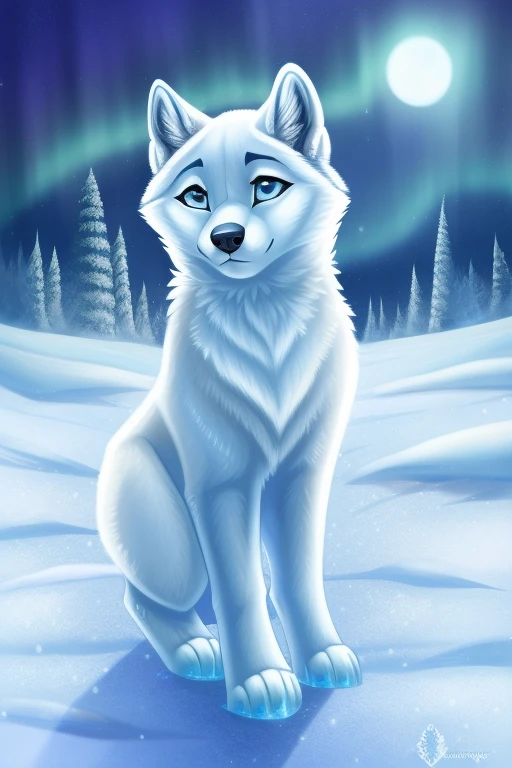 a beautiful arctic fox, stunning thick fur, piercing blue eyes, snow-covered landscape, icy breath, graceful leaps, arctic wilderness, serene silence, delicate snowflakes, seamless camouflage, playful paws, majestic presence, glowing moonlight, shimmering ice crystals, frost-covered trees, peaceful solitude, Arctic Circle, mesmerizing auroras, arctic wind howling, frosty nose, icy reflections, Arctic wonderland, pristine beauty, winter wonder, icy blue tones, ethereal glow, Arctic adventure, sublime wilderness, sparkling icicles, Arctic survival, frosty footprints, Arctic serenity, hidden treasures, Arctic expedition, untouched purity, Arctic twilight, frozen landscapes, Arctic mastery