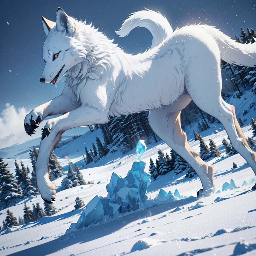 (best quality,ultra-detailed),arctic fox,deep snow,chases,mouse,quick movements,fluffy tail,sharp teeth,intense gaze,white fur,icy blue eyes,freezing wind,subzero temperatures,snow-covered landscape,northern lights,glowing moonlight,harsh winter,icy breath,pristine wilderness,playful jumps,paw prints in the snow,stealthy predator,escape maneuvers,elusive prey,hunting instincts,blizzard conditions,endless white expanse,icy silence,majestic hunter,graceful leaps,ferocious determination,seamless camouflage,cold environment,heart-pounding pursuit,inhospitable terrain.