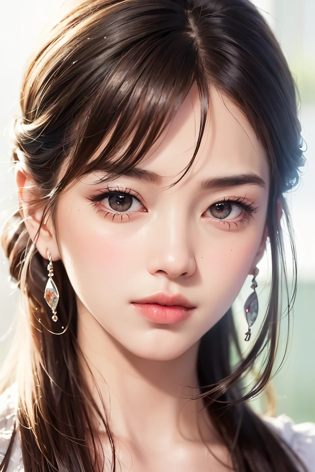 (8k、RAW photo、photorealistic: 1.25)、(lip gloss、eyelash、shiny face、shiny skin、highest quality、ultra high resolution、Depth of the bounds written、chromatic aberration、caustics、wide range lighting、natural shading、KPOP Idol)Looking at the viewer with a calm, goddess-like euphoria、