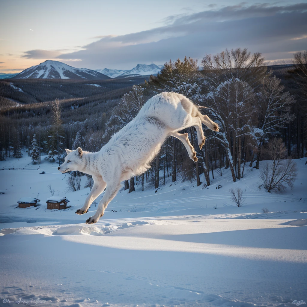 (best quality,ultra-detailed),arctic fox,deep snow,chases,mouse,quick movements,fluffy tail,sharp teeth,intense gaze,white fur,icy blue eyes,freezing wind,subzero temperatures,snow-covered landscape,northern lights,glowing moonlight,harsh winter,icy breath,pristine wilderness,playful jumps,paw prints in the snow,stealthy predator,escape maneuvers,elusive prey,hunting instincts,blizzard conditions,endless white expanse,icy silence,majestic hunter,graceful leaps,ferocious determination,seamless camouflage,cold environment,heart-pounding pursuit,inhospitable terrain.