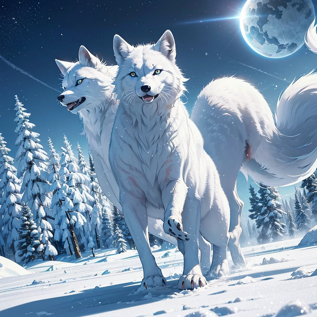 (best quality,ultra-detailed),arctic fox,deep snow,chases,mouse,quick movements,fluffy tail,sharp teeth,intense gaze,white fur,icy blue eyes,freezing wind,subzero temperatures,snow-covered landscape,northern lights,glowing moonlight,harsh winter,icy breath,pristine wilderness,playful jumps,paw prints in the snow,stealthy predator,escape maneuvers,elusive prey,hunting instincts,blizzard conditions,endless white expanse,icy silence,majestic hunter,graceful leaps,ferocious determination,seamless camouflage,cold environment,heart-pounding pursuit,inhospitable terrain.