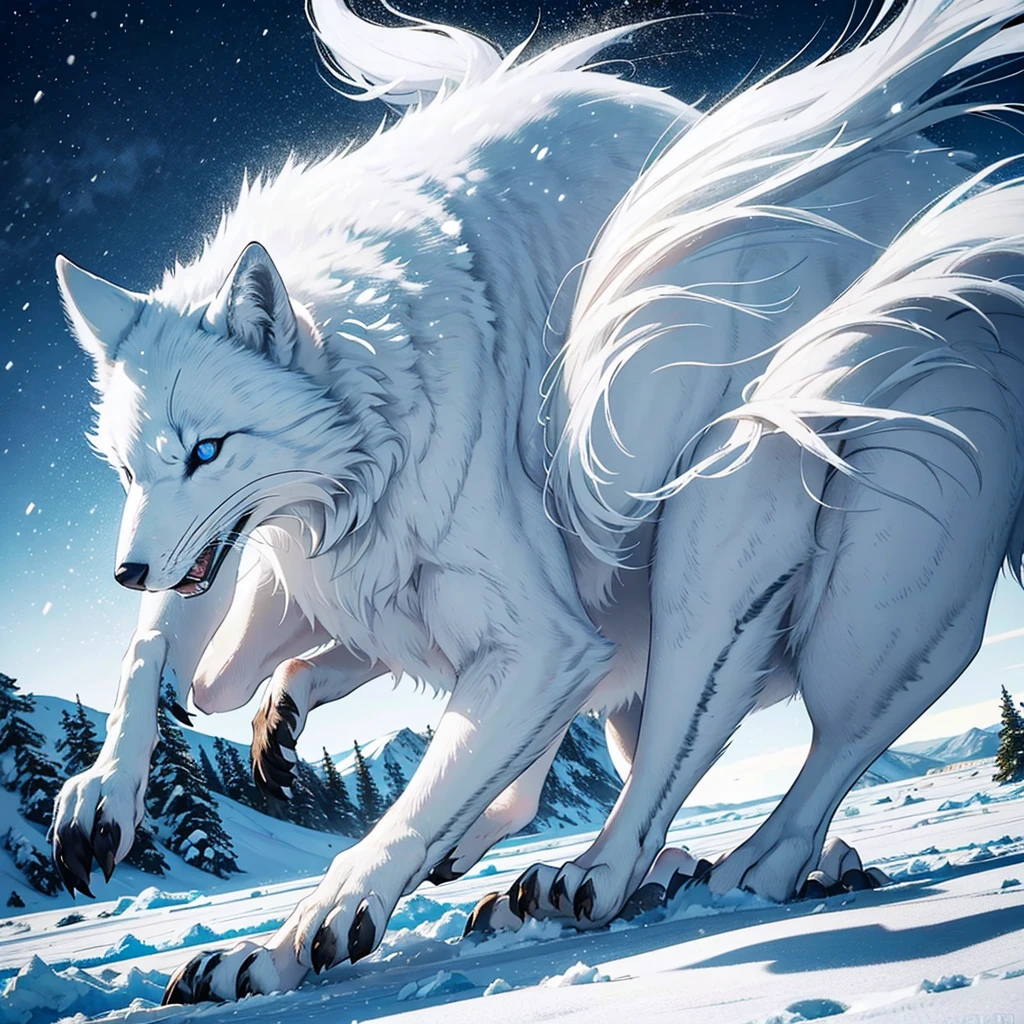 (best quality,ultra-detailed),arctic fox,deep snow,chases,mouse,quick movements,fluffy tail,sharp teeth,intense gaze,white fur,icy blue eyes,freezing wind,subzero temperatures,snow-covered landscape,northern lights,glowing moonlight,harsh winter,icy breath,pristine wilderness,playful jumps,paw prints in the snow,stealthy predator,escape maneuvers,elusive prey,hunting instincts,blizzard conditions,endless white expanse,icy silence,majestic hunter,graceful leaps,ferocious determination,seamless camouflage,cold environment,heart-pounding pursuit,inhospitable terrain.