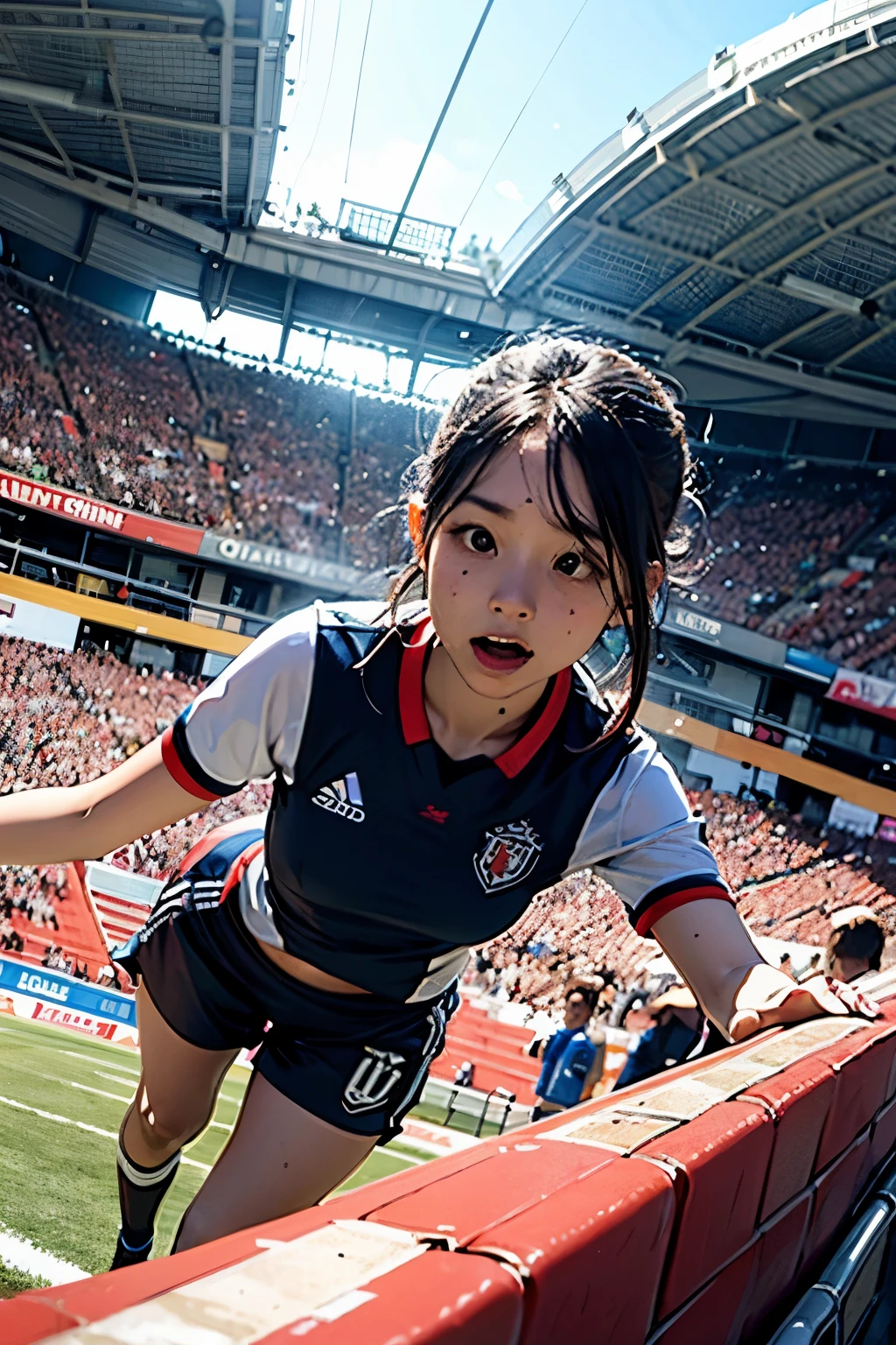 ((wide angle image)), women's football match