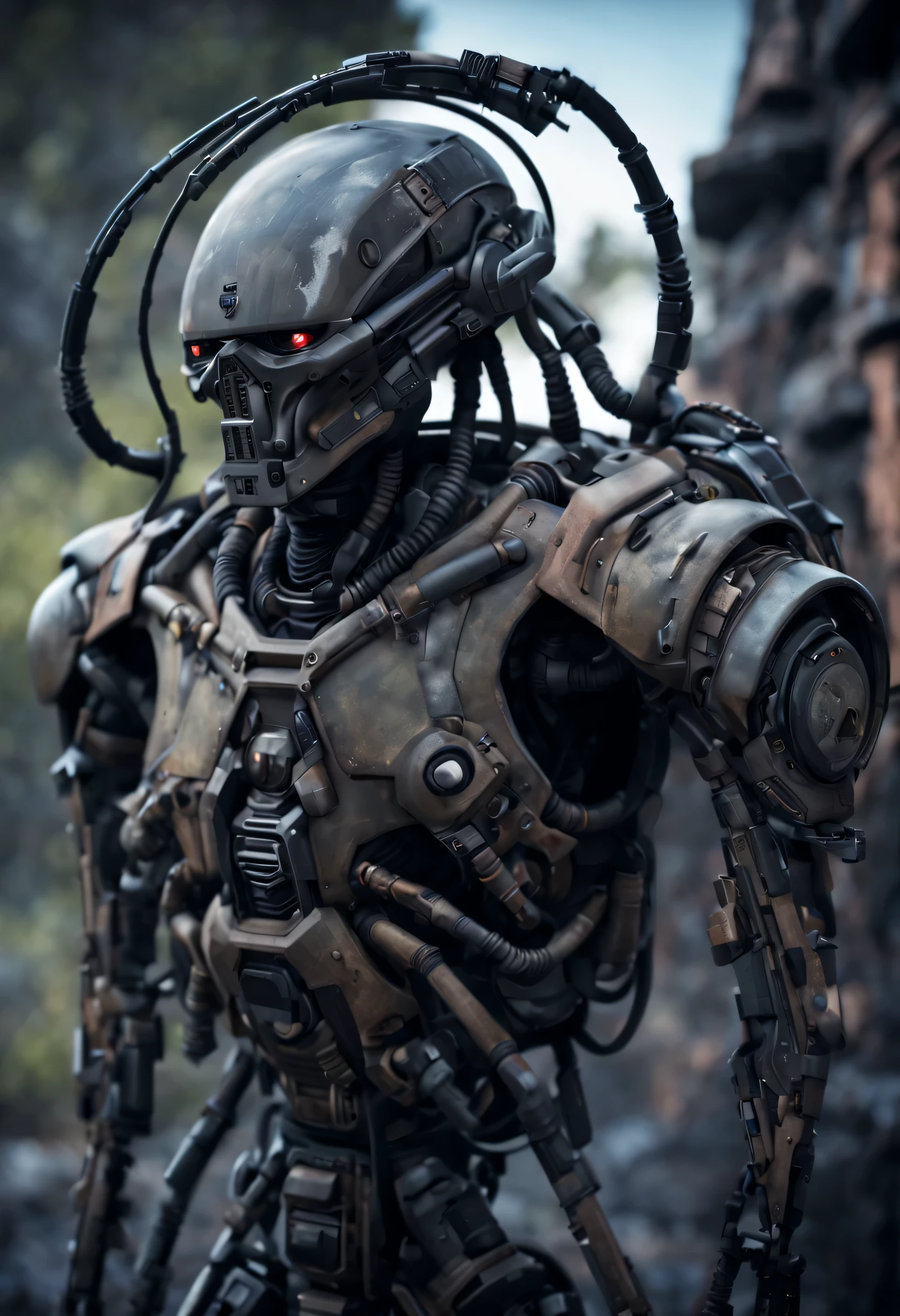 Old commando robot, Spetsnaz, elite soldier, Boston dynamic, very detailed, of the future, ลัทธิof the future, abstract expression, unreal engine, Exquisitely detailed surface, 3D characters, depth of field, Sharp focus, Sharp lines, Volumetric light,