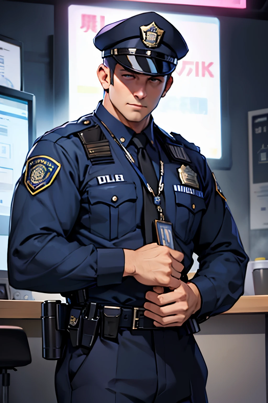 Male police sergeant seduced。Inflection