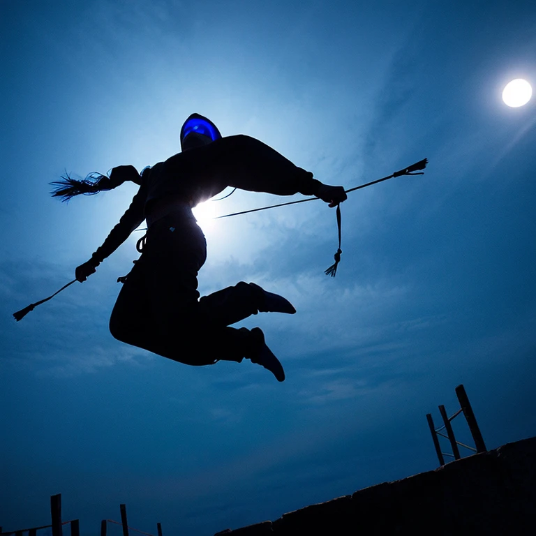 NINJA,ink painting,Fight、jump