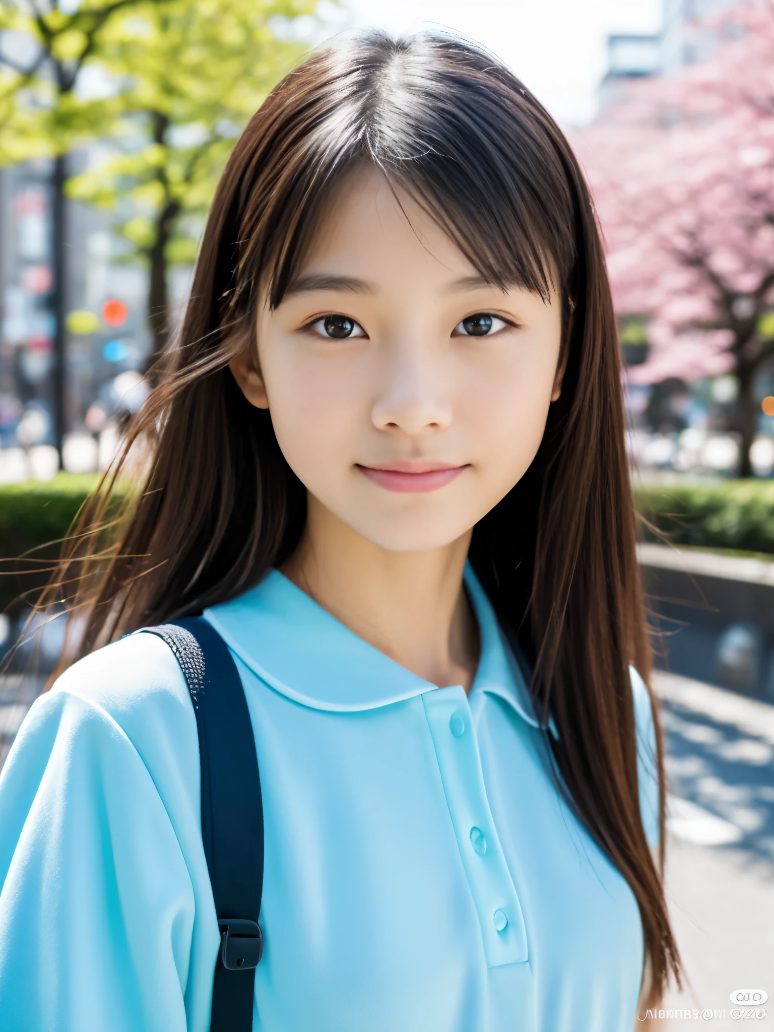 Photoreal, 8K full-length portrait, Beautiful woman, attractive look, Clear system, 16 years old, Tokyo, 2024, spring, Shibuya in the background