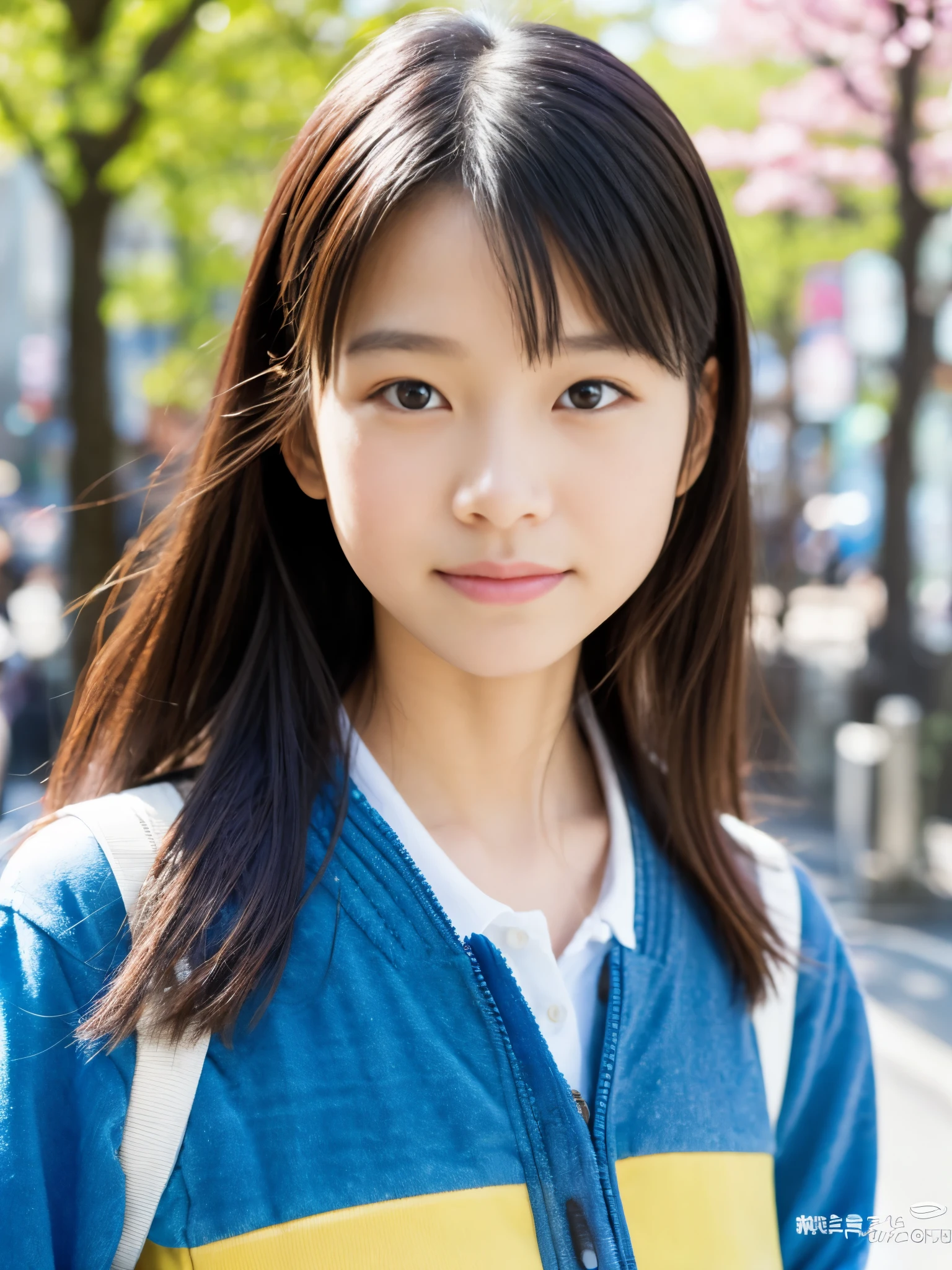 Photoreal, 8K full-length portrait, Beautiful woman, attractive look, Clear system, , Tokyo, 2024, spring, Shibuya in the background