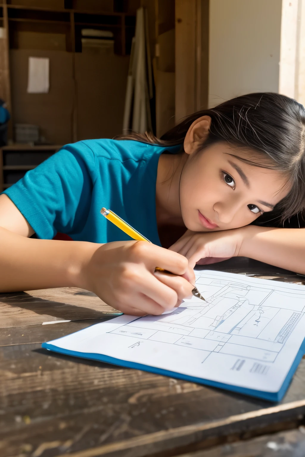 Construction,homework,woman,frontage,