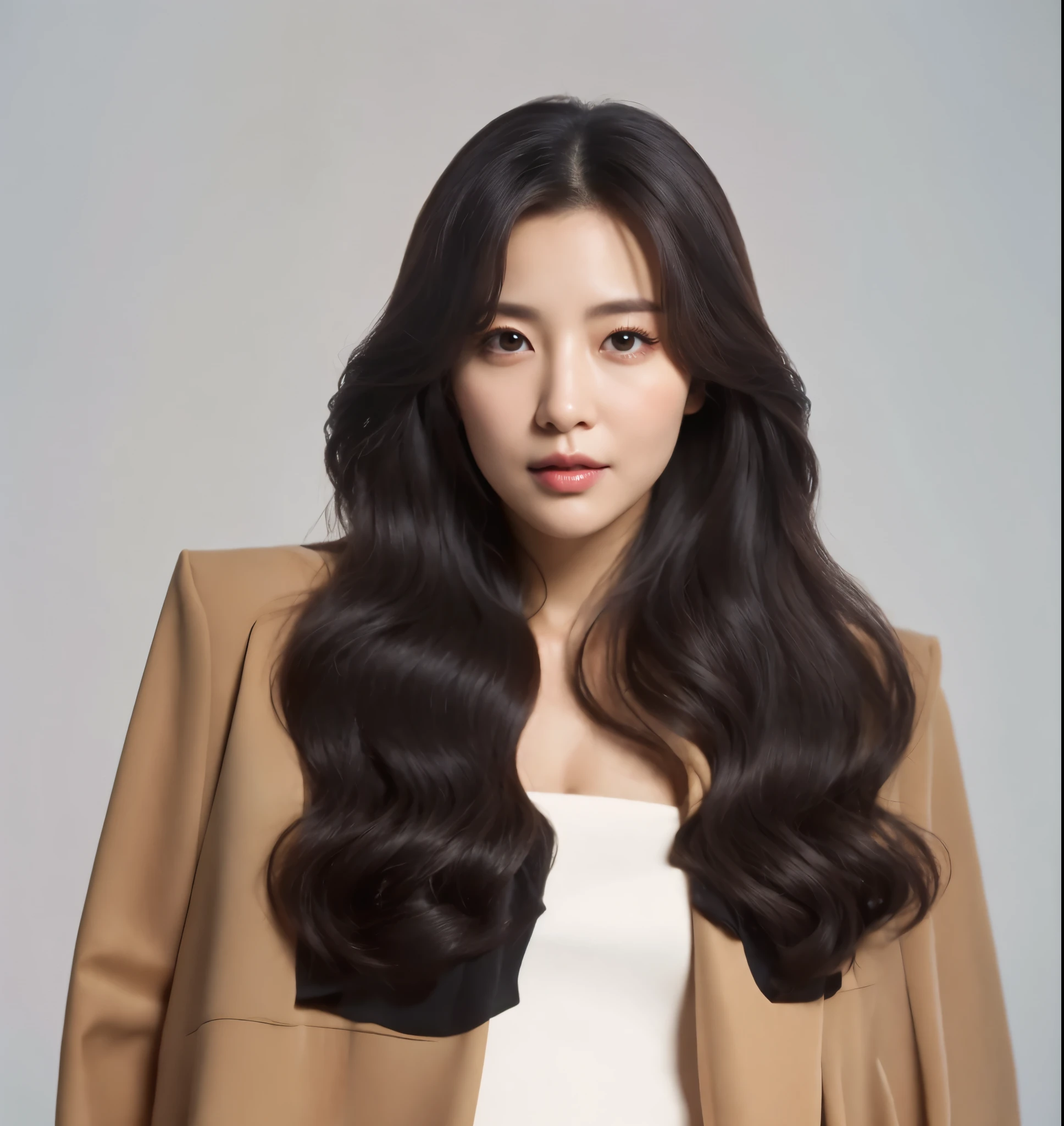 (In reality, high resolution:1.3, masterpiece, 8K, best quality, ultra detailed, studio shoot, photo realistic:1.4, photography), shiny hair, Korean woman in her 40s