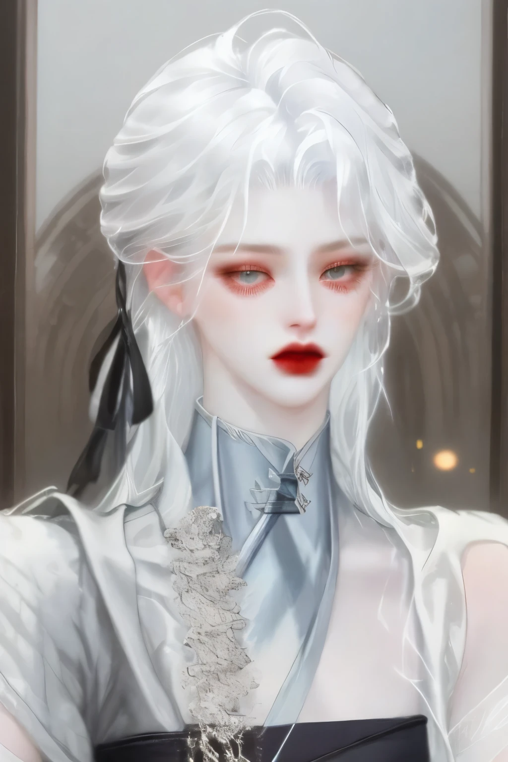 a white hair、Close-up of woman wearing white mask, beautiful figure painting, guweiz, guweiz style artwork, White-haired God, author：Yang Jie, Epic and beautiful character art, Stunning character art, author：Fan Qi, by Wuzhun Shifan, guweiz on pixiv artstation