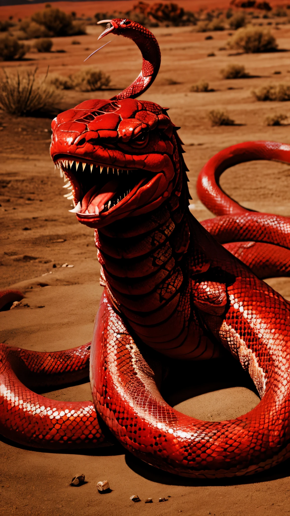Mongolian Death Worm: giant red snake with sharp teeth. 