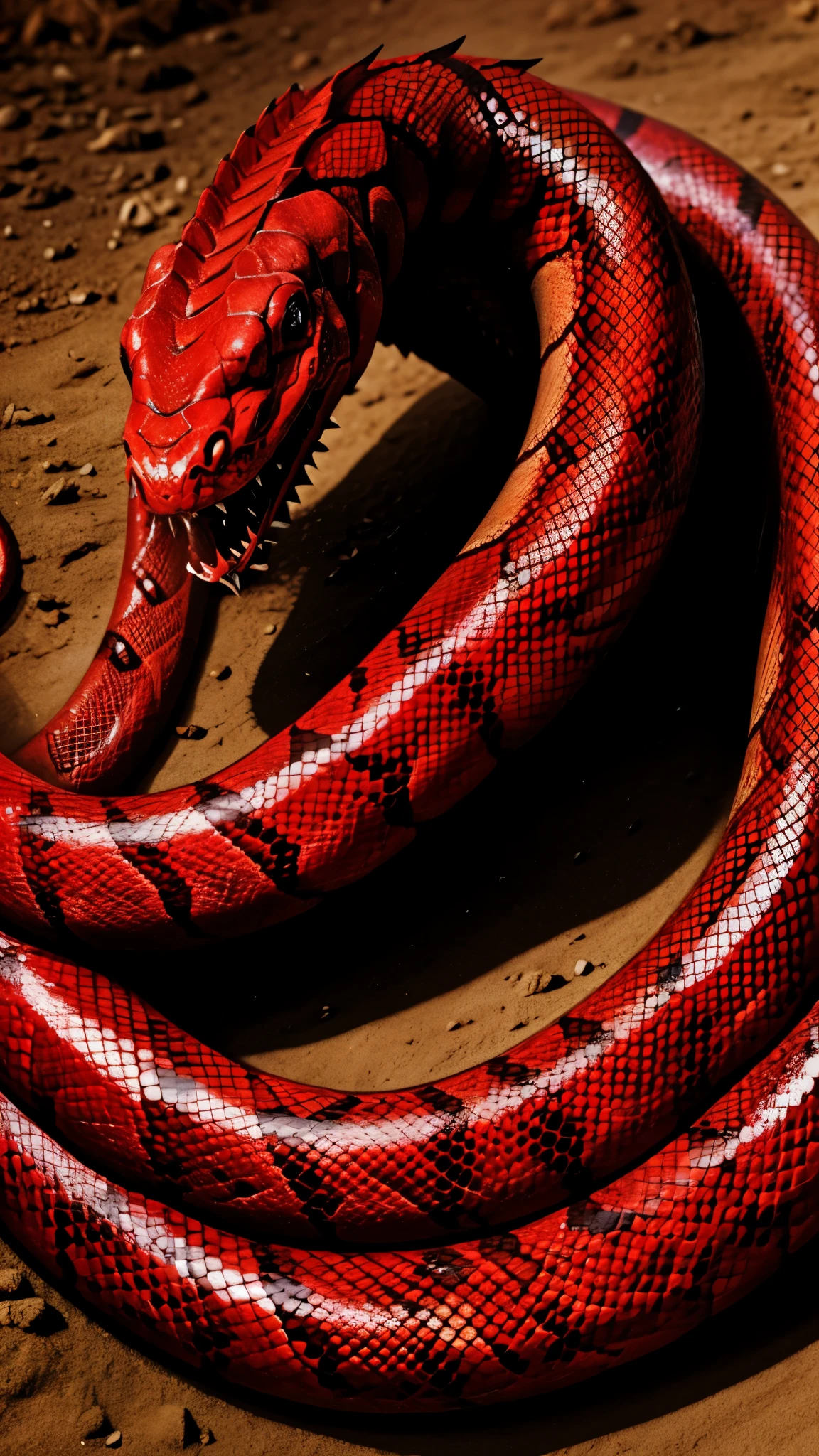 Mongolian Death Worm: giant red snake with sharp teeth. 