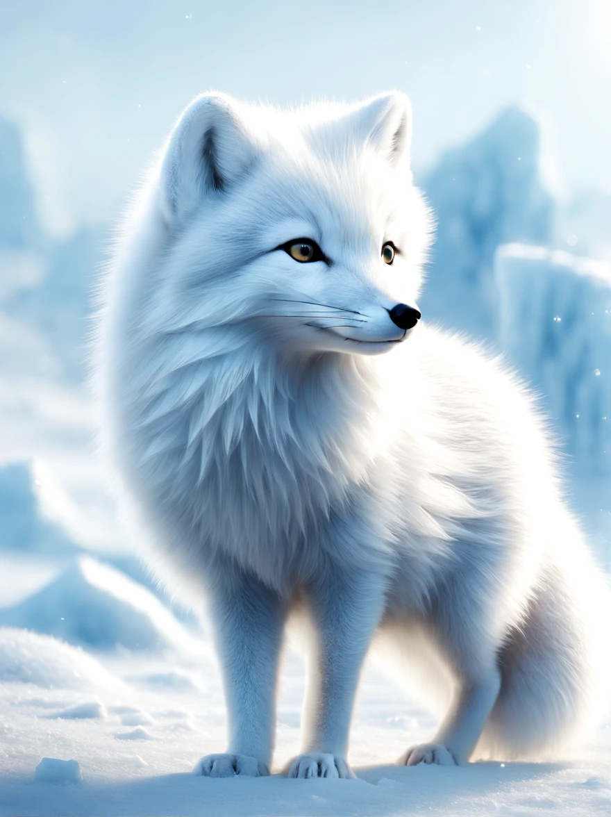 (best quality, 8k, high resolution, masterpiece:1.2), bright colors, magical atmosphere, whimsical, ((1 cute arctic snow fox, Rolling and playing in the incredibly beautiful snow，It&#39;s snowing，snowflake，white snow)), surreal, Psychedelic, intricate details, Beautiful texture, ethereal, like a dream, soft glow, charming pattern, fantasy creatures, hidden surprise, Fantastic snowscape, surreal color palette, Mysterious aura, Surrealism, fascinating journey, psychedelic trip, vivid imagination, Immersive experience, Mysterious creature, otherworldly charm, glow path, Snow lighting up arctic forests, surreal sky, whimsical scenery,, Wonderful encounter in the snow, Charming snow art
