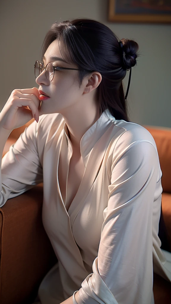 (best quality, high một người phụ nữ wear glasses và áo sơ mi trắng đang nhìn vào máy ảnh, with glasses, with glasses vuông, wear glasses tròn lớn mỏng, thực tế. cheng yi, wear glasses, beautiful ruan jia!, wear glasses, Chinese girl, bởi Ye Xin, Yun Yuncô gái wear glasses, wear glasses tròn nhỏ, high-quality portraits, cô gái wear glasses tròn, cô gái trung quốc full body painting