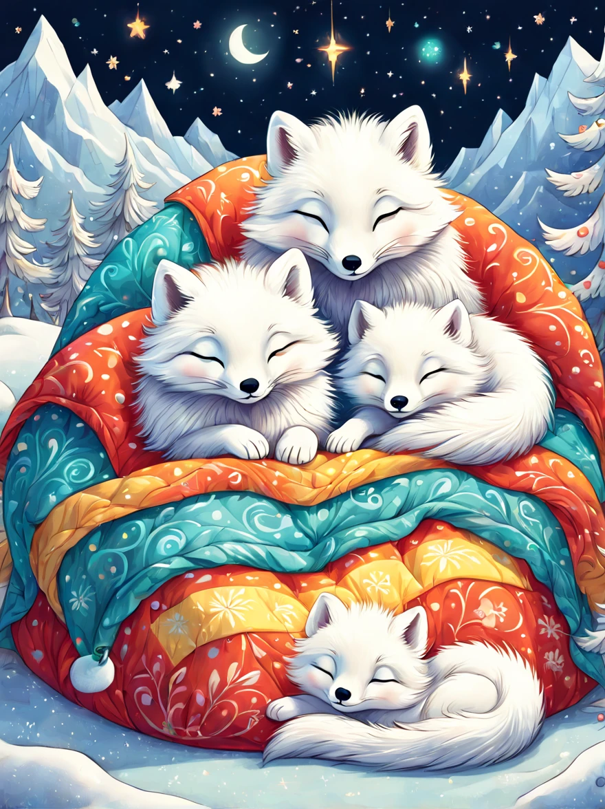 (best quality, 8k, high resolution, masterpiece:1.2), bright colors, magical atmosphere, whimsical, ((1 cute arctic snow fox, Rolling and playing in the incredibly beautiful snow，It&#39;s snowing，snowflake，white snow)), surreal, Psychedelic, intricate details, Beautiful texture, ethereal, like a dream, soft glow, charming pattern, fantasy creatures, hidden surprise, Fantastic snowscape, surreal color palette, Mysterious aura, Surrealism, fascinating journey, psychedelic trip, vivid imagination, Immersive experience, Mysterious creature, otherworldly charm, glow path, Snow lighting up arctic forests, surreal sky, whimsical scenery,, Wonderful encounter in the snow, Charming snow art
