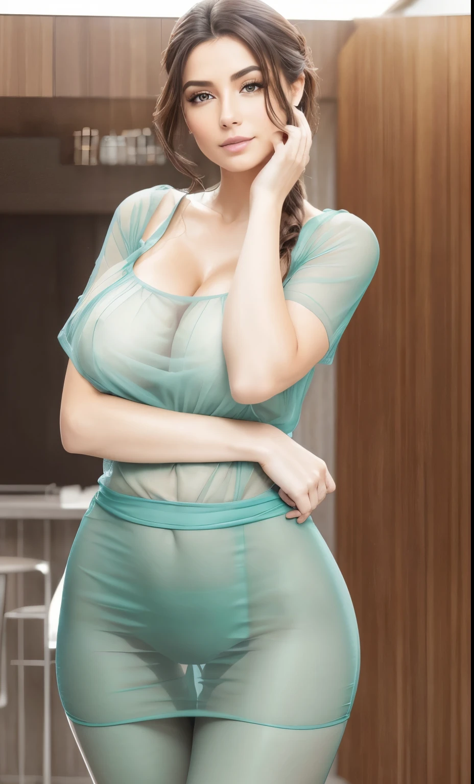 ((realistic lighting、highest qualityr、8k、masterpiece:1.3))、Enfoque claro:1.2、1chica en、perfectbodybeauty:1.4、Abdominales delgados:1.1、((dark brown hair、teta enorme:1.3))、(Vestido Aqua:1.4)、(fuera de casa:1.1)、Calle de la ciudad、Cara superfina、Ojos finos、(Obra maestra, La mejor calidad:1.4, 8k, Hiperrealismo:1.4),fullnude, 1girls, expuesto , Public indecency, mirar at viewr, avergonzado de, (SIGMA 85mm f1.4), NSFW, (Profundidad de campos:0.6), Detailed Fotorrealistaistic backgrounds, luz solar natural difusa, Brillo natural difuso de la piel, tag, (Obra maestra, La mejor calidad:1.4, 8k, Hiperrealismo:1.4), Fotorrealista, Hiperrealismo, Hermosa mujer sexy, Mujer muy linda, 21yo, (((no vestido))), Just wearing a super transparent miniskirt., I can see through , ojos grandes, senos grandes, Cuerpo de estilo perfecto, mirar, Pezones erectos, pubic hair, esperma goteando de , Cuerpo glamuroso, Hair is tied back, Standing with buttocks back, Front view, maquillaje ligero,