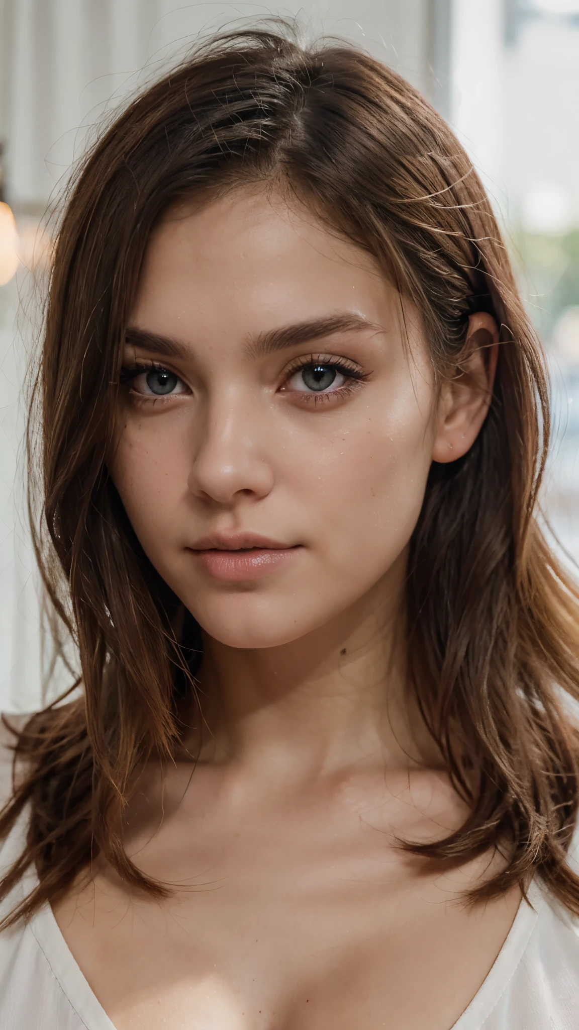 (half-body portrait: 0.7), RAW, analog, Nikon Z 85mm, ((best quality)) Sweat: 1.2, ((masterpiece)), ((realistic)), influencer, legendary blonde hair color, extra long hair beautiful natural midle breast with puffy pink niples,18-year-old, virgin look deep-blue eyes, cute fresh face: 1.3, without shadows on face, detailed (texture!, hair!, shine, color!, flaws: 1.1), highly detailed glowing eyes, (looking at camera), specular light, dsir, extreme quality,sharp focus, dof, highly detailed, sharp focus, real life, ultra realistic, photorealism, photography, 8k uhd, photography, crystal clear, center of frame, detailed skin pores, complex eye datails, complex niples datails 0.9,