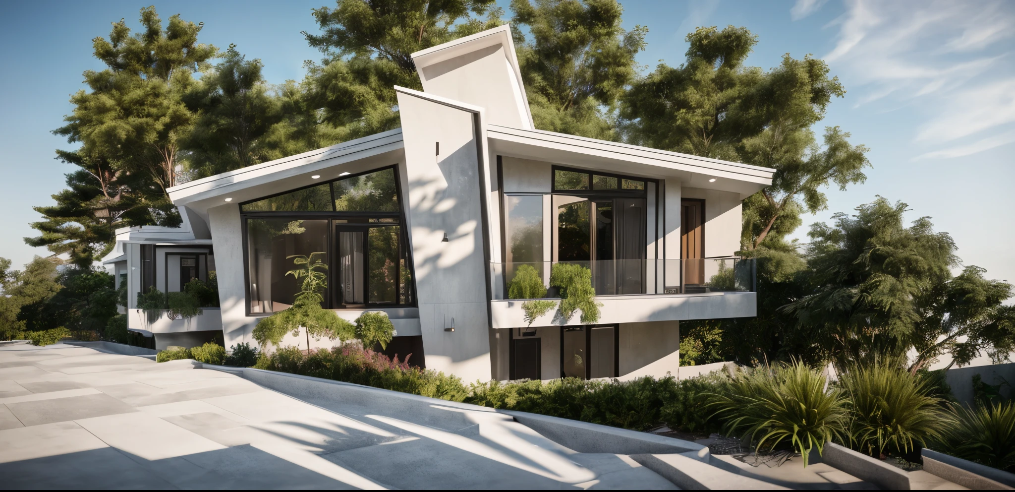A (Photorealism:1.1) drawing a architect style indochine, car parked in front of a two story building, clean linework, frontview, inter dimensional villa, (white wall:1.1), White column and wall details, (detail roof tile:1.1), (window glass detail:1.1), (wall lamp) 3rd floor details, (Balcony fence details:1.1), exterior design, white detailed sketch, neo - classical style, architectural illustration, realistic architecture, architectural concept, residential design, (masterpiece),(high quality), best quality, real,(realistic), super detailed, (full detail),(4k),8k,architecture, RAW photo,Masterpiece, high quality, best quality, authentic, super detail, exterior, outdoor town house style, street, white wall, louver roof, refection glass windows, climbing plant on the bacony,(straight line architecture arch:1.2), trees, beautifuL sky, (day:1.1),vray, people walking on the sidewalk in front of a house, photo render, corporate photo, digitally enhanced, render, exterior shot, photorealistic, screengrab, (god ray:1.1), digitally painted, transparent, front-view, an illustration of, full - view, discovered photo, still capture, unreal engine 5, octane render, cinematic, front lighting, ultra-detail, ((realistic)) depth of field, photography, ((Super detailed)), FKAA, TXAA, RTX, SSAO, Post Processing, Post-Production, CGI, VFX, SFX, Full color, HDR, Realistic,8k,((Unreal Engine 5)), Cinematic intricate detail, extreme detail, science, hyper-detail, FKAA, super detail, super realistic, crazy detail, intricate detail, reflected light on glass, eye-catching wall lights, unreal engine 5, octane render, cinematic, 8K,Detailed, High-fidelity, Viwvid, Crisp, The sun shines on the project, Sharp, soft lighting, Bright, Stunning low, ((Lifelike)), Natural, ((Eye-catching)), Illuminating, Flawless, High-quality,Sharp edge rendering