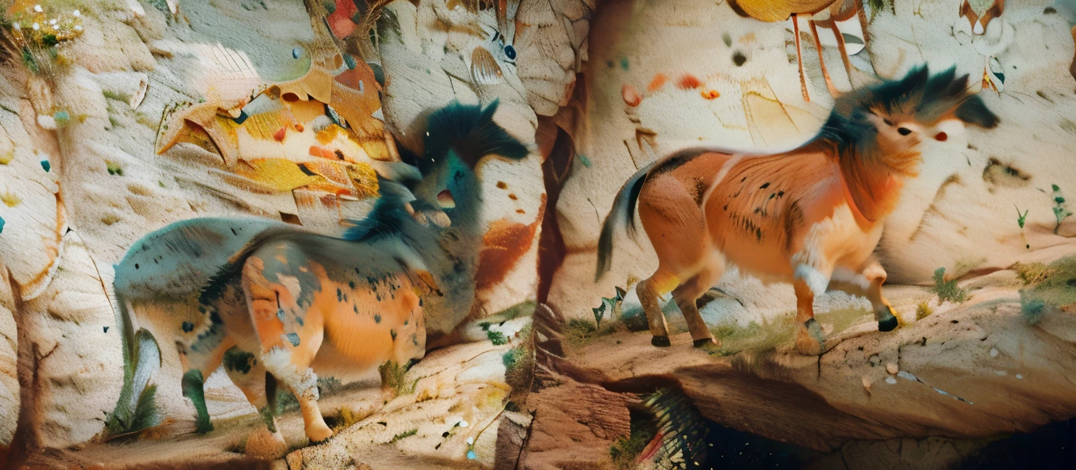 Lascaux cave paintings、Cows and horses