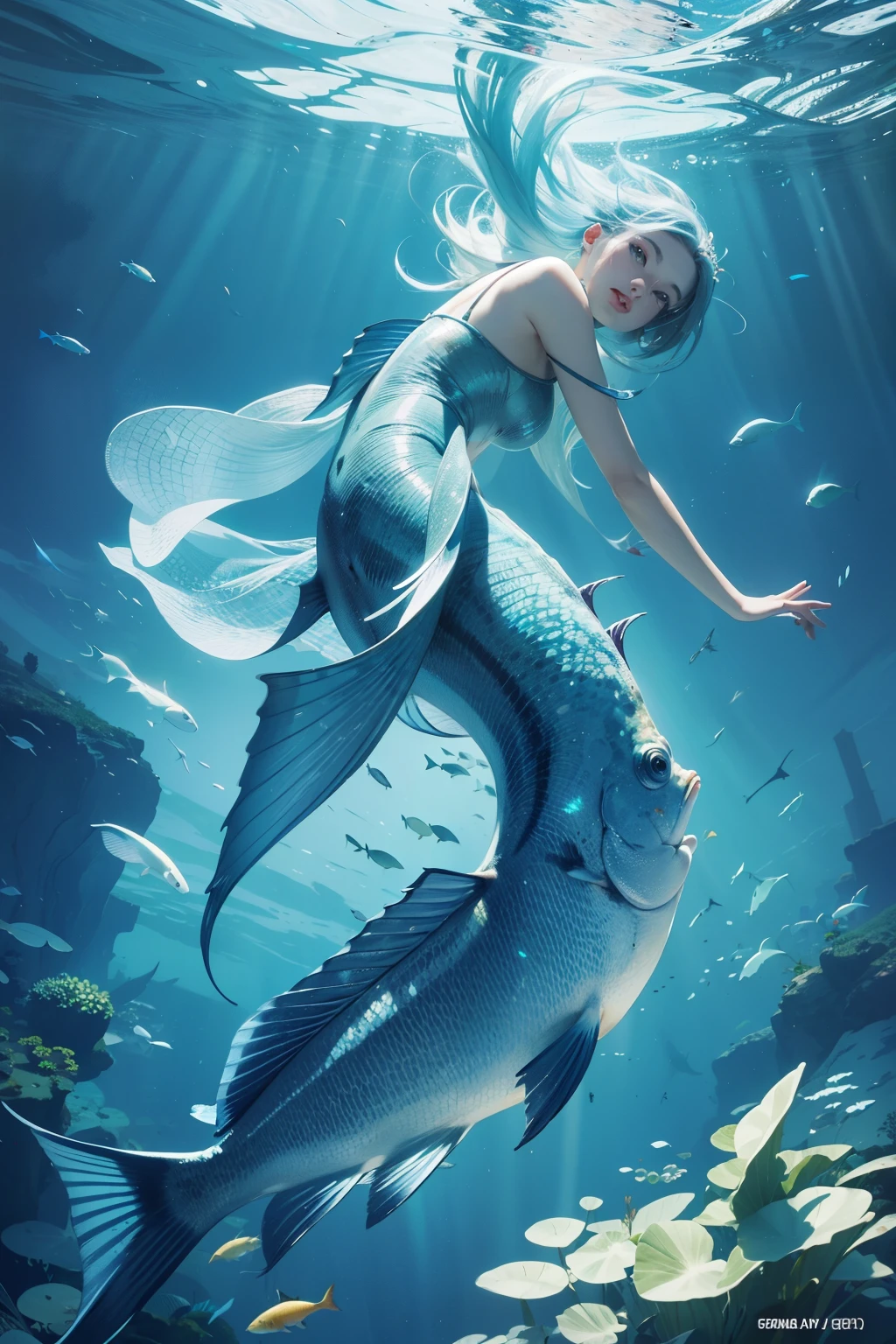 A camera in the sky, as if belonging to a fish, captures the fish in a brillianly intricate 360-degree fashion. The fish flies freely against the backdrop of a clear blue sky, every detail of its scales and fins meticulously rendered. The resolution is of the highest caliber, each pixel showcasing the fish's breathtaking form in stunning clarity. This revelatory image is a true tmasterpiece, a beautiful and captivating sight to behold. [
For those who might need a more advanced description:
Utilizing a state-of-the-art, equirectangular columnar 3D rendering technique, this image brings to life a fish