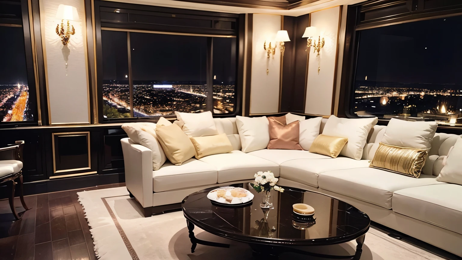 Highest image quality、realistic pictures、Photographed with a wide-angle lens。luxury hotel、luxury party venue、birthday、Spacious space、Champagne、luxurious cuisine、Fun time、richness、lively、chic、fashionable、hisense。