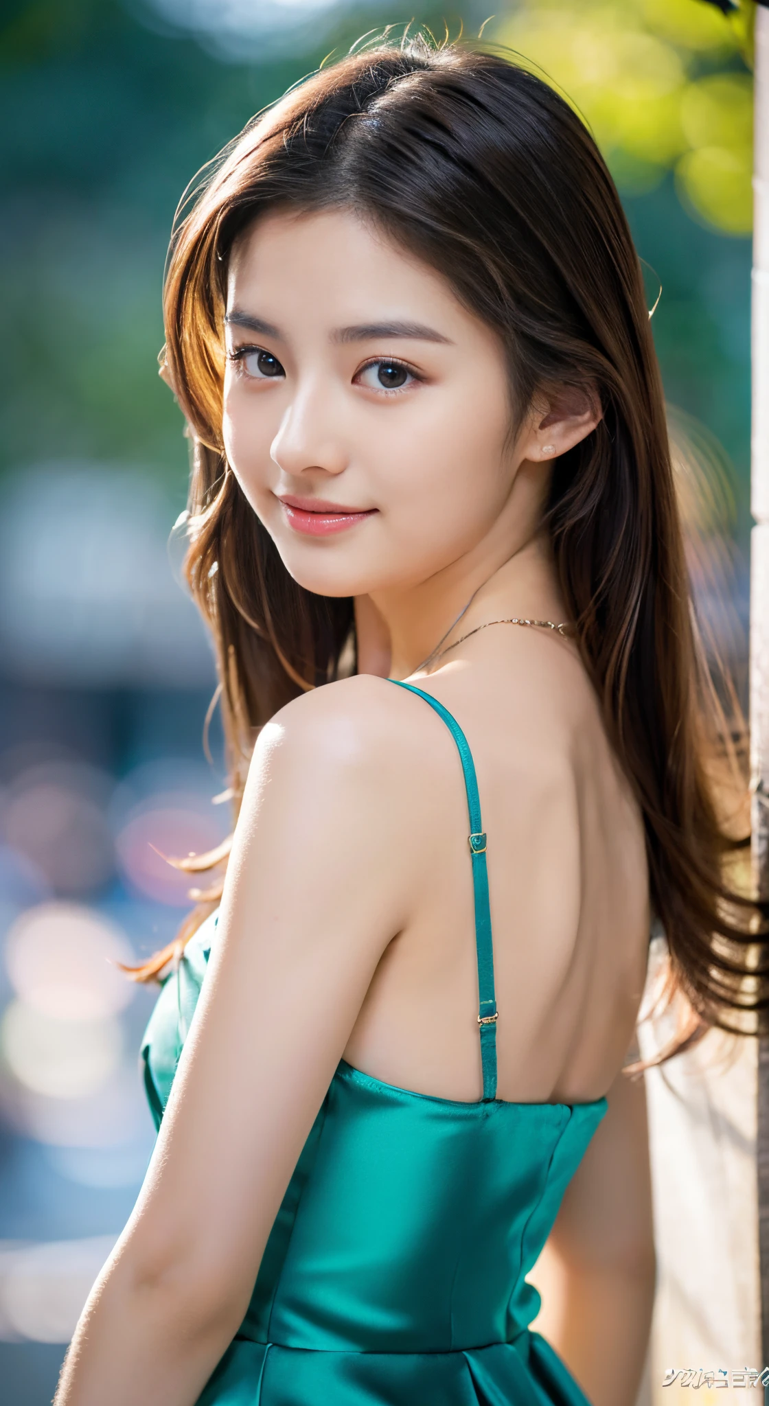 (32K,very high res, high detailing, highly accurate,Pretty Girl 1:1.5),Raw photo & realistic atmosphere,beautiful dark blue eyes,Detailed mouth,Glossy lips,Detailed eyebrows,Soft white skin that shines with every detail,,Eyes drawn in detail、Very beautiful eyes with azure eyes,Detailed lips、Very beautiful face,Very well-formed face、Lifelike face,shiny beautiful lips,Beautiful eyebrows,Infinite reality,Best design,(Insanely cute Japan ,Beautifully shaped breasts,Very cute beautiful girl,,Healthy body,Outstanding style:1.5),Best Natural Makeup,Japanese ido,Korean Idols,Young sensual idol,Moist eyes,Dark Beautiful Deep Eyes,Beautiful butt,beauty legs:1.3),超A high resolution、Natural and realistic face,Pure eyes are too cute,(((photorealisim,Photograph the whole body))),Reality Live Action,(Fashionable, Luxurious and voluminous earrings,a necklace,A bracelet,gyuru,Glossy nail art,Gorgeous Party Long Dresses,Luxury Gorgeous Court,White G Strength,high-heels,hairaccessories,Calm and fashionable girl,Shiny brown hair,Fancy Hair Arrangements for Party,sottle smiling,full body Esbian,Show full-body fashion,Red carpet, A gorgeous long dress that you won't forget once you see it,The only beauty,Cute 15 year old girl,Very cute 15 year old girl:1.7),Night in Roppongi