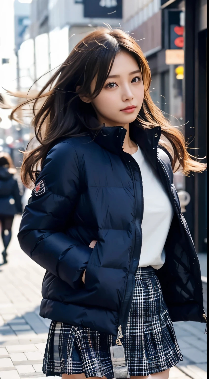 strong wind、Black hair fluttering in the wind、highest quality